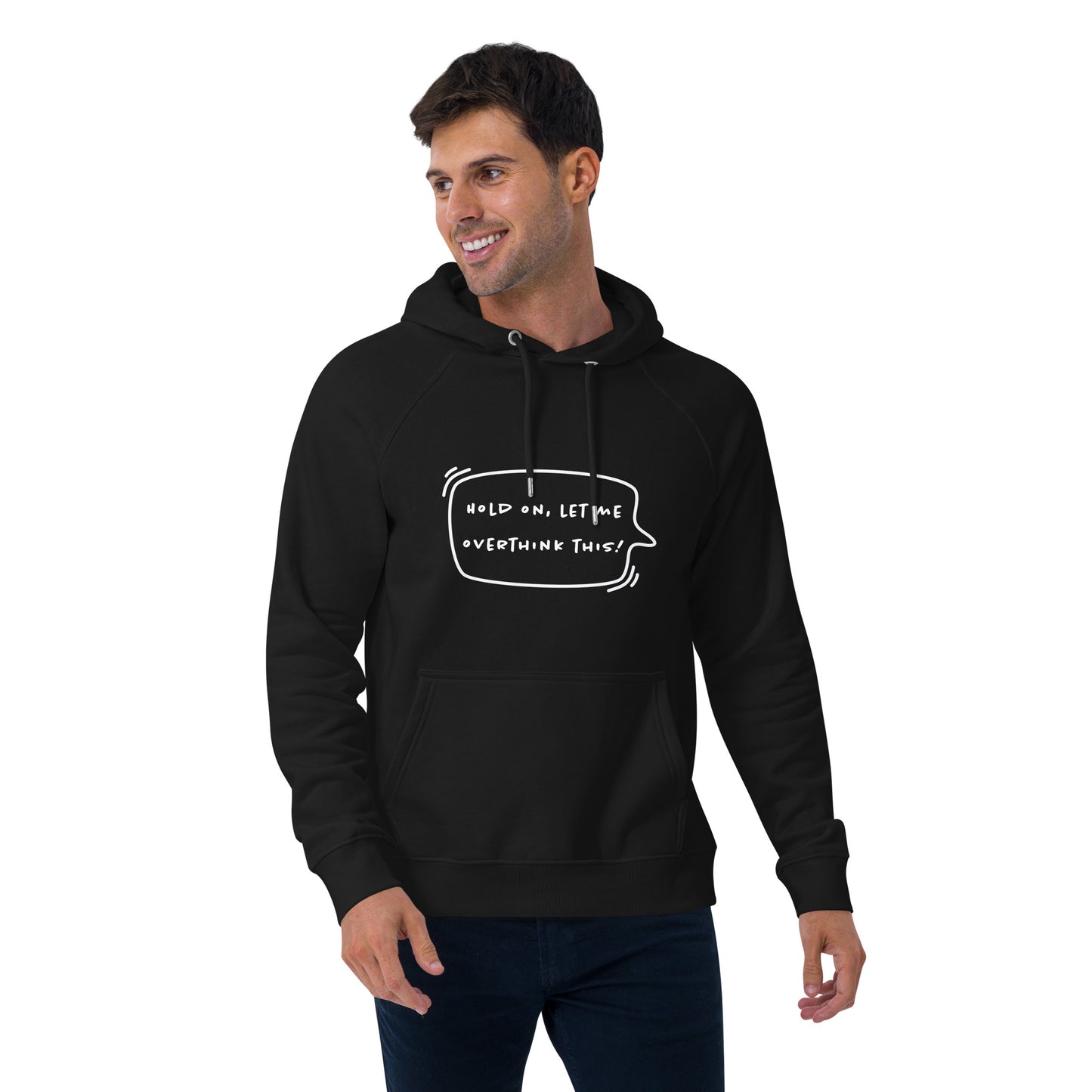 HUMOROUS OVERTHINK THIS Unisex eco raglan hoodie