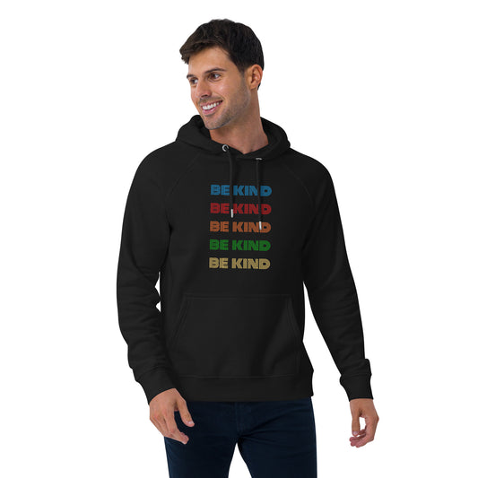 BE KIND RAINBOW Unisex eco raglan hoodie