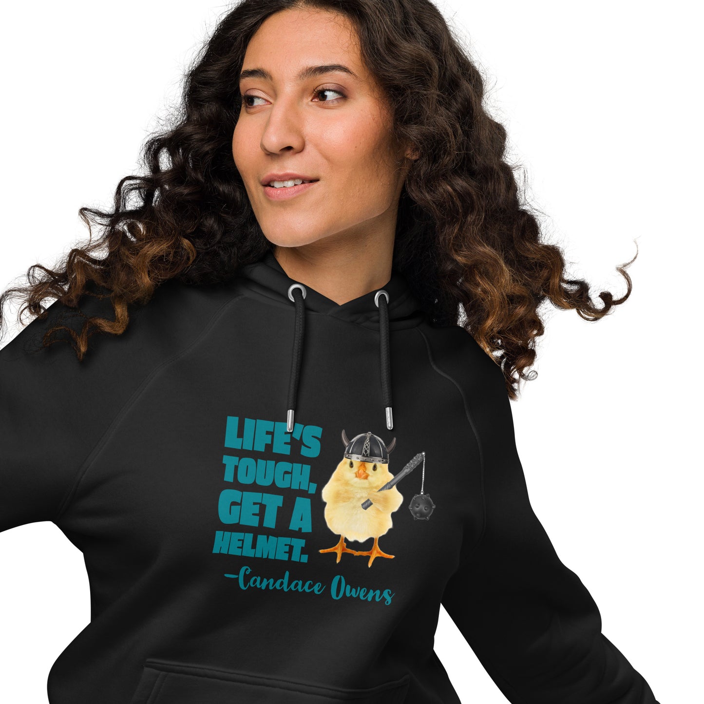 HUMOROUS CANDACE OWENS "LIFE'S TOUGH..." Unisex eco raglan hoodie