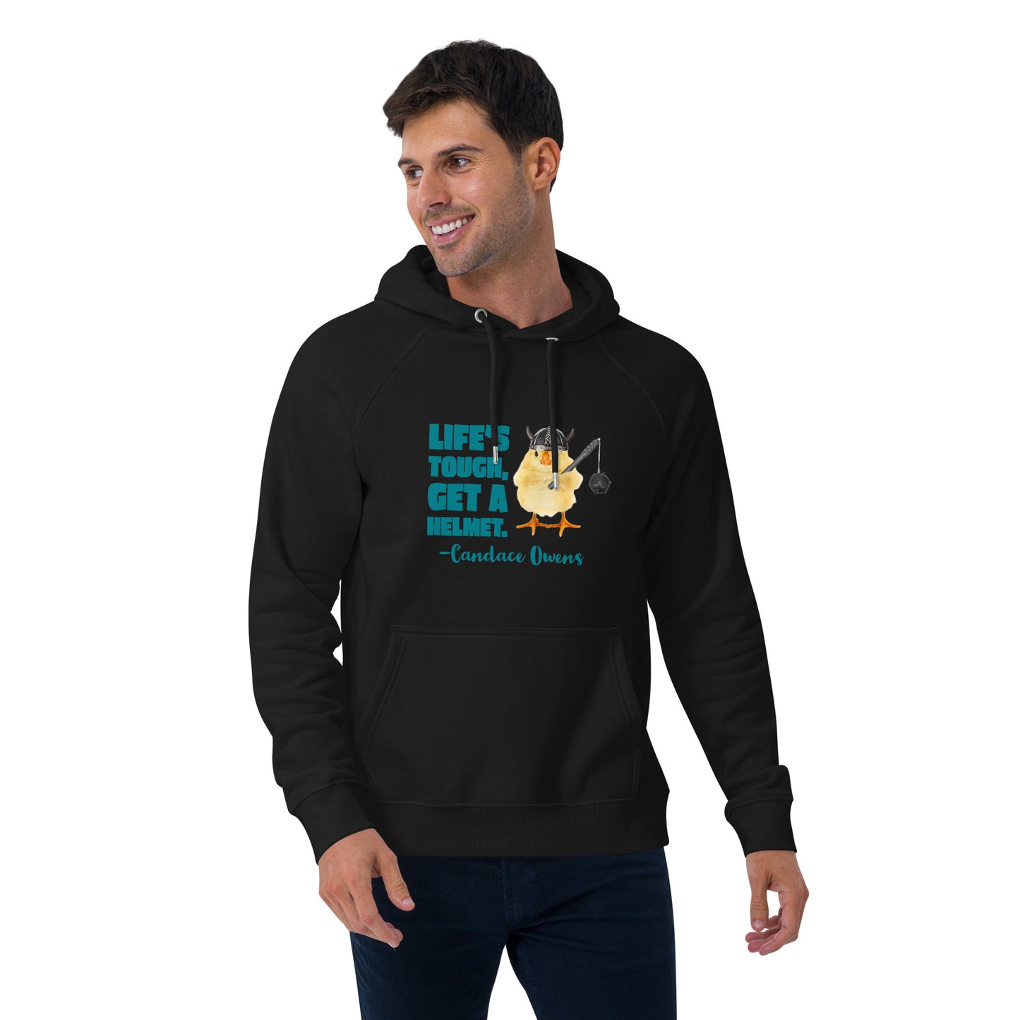 HUMOROUS CANDACE OWENS "LIFE'S TOUGH..." Unisex eco raglan hoodie