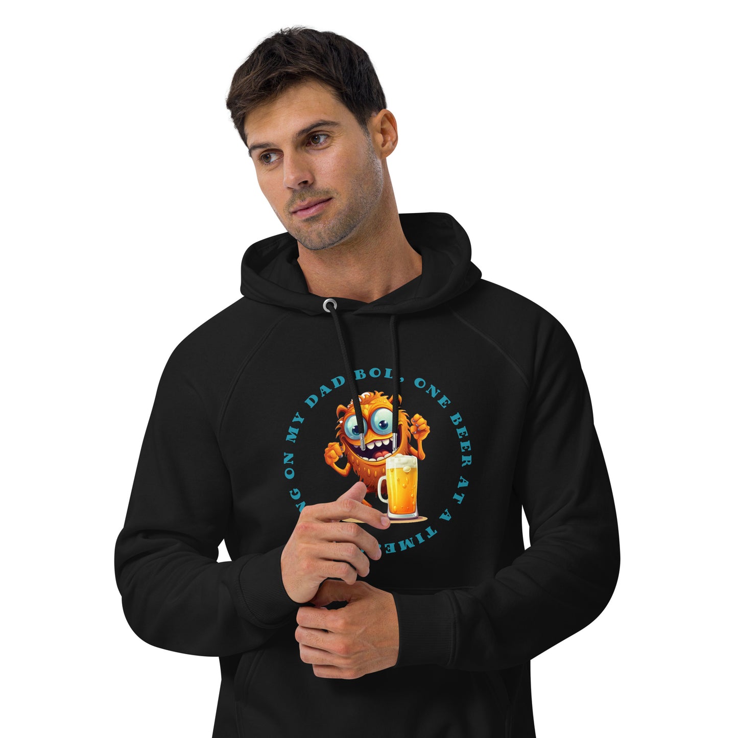 HUMOROUS DAD BOD Unisex eco raglan hoodie