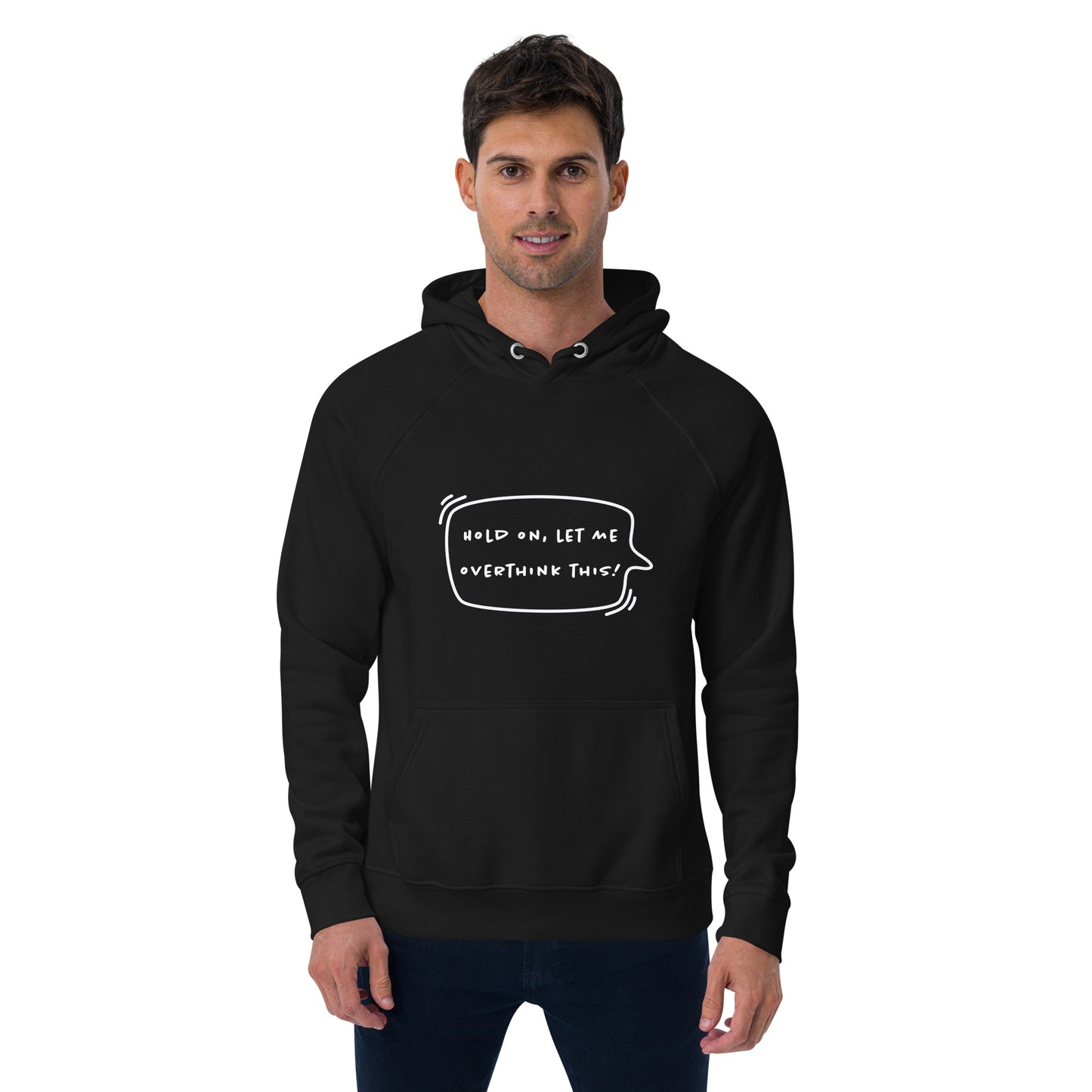 HUMOROUS OVERTHINK THIS Unisex eco raglan hoodie