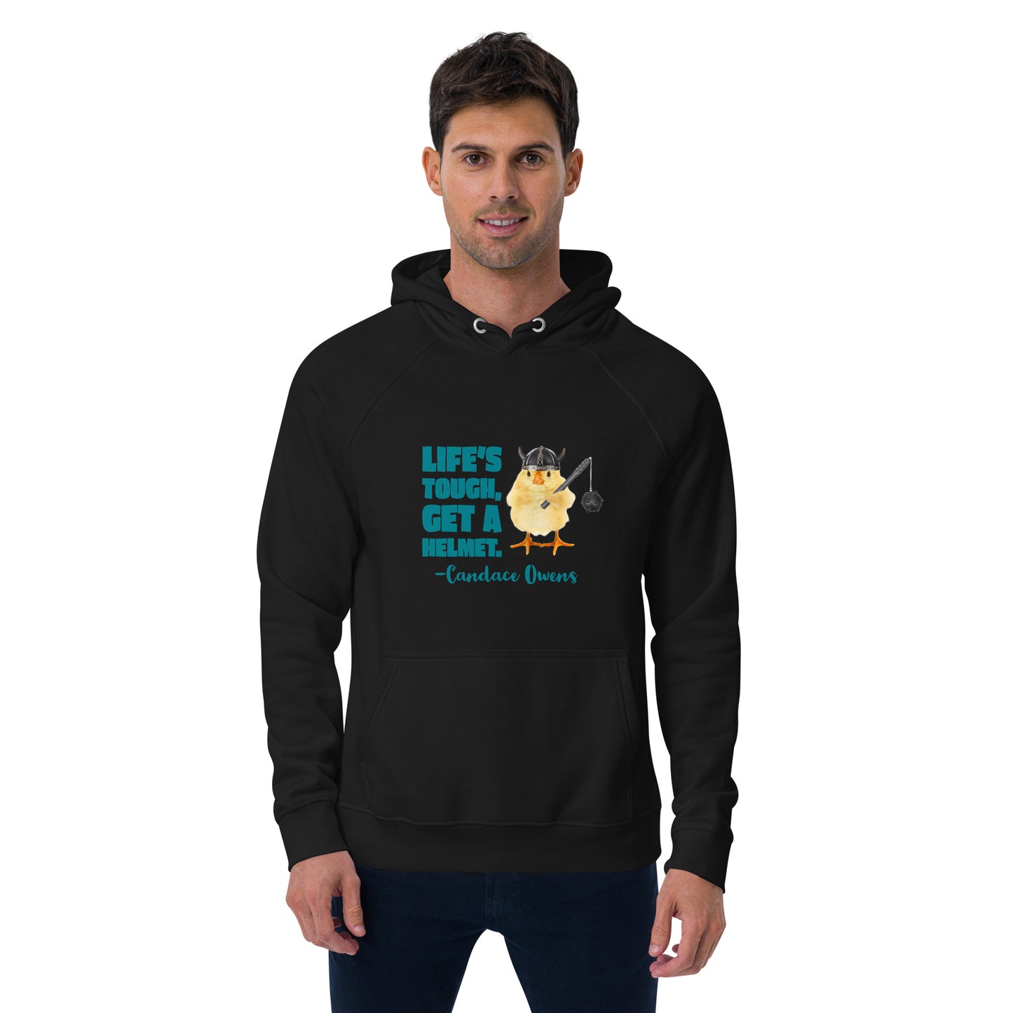 HUMOROUS CANDACE OWENS "LIFE'S TOUGH..." Unisex eco raglan hoodie