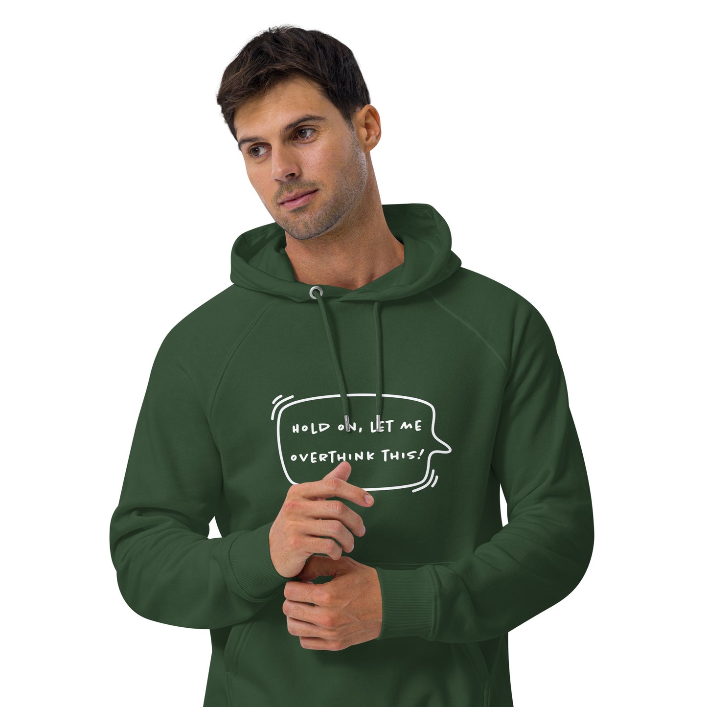 HUMOROUS OVERTHINK THIS Unisex eco raglan hoodie