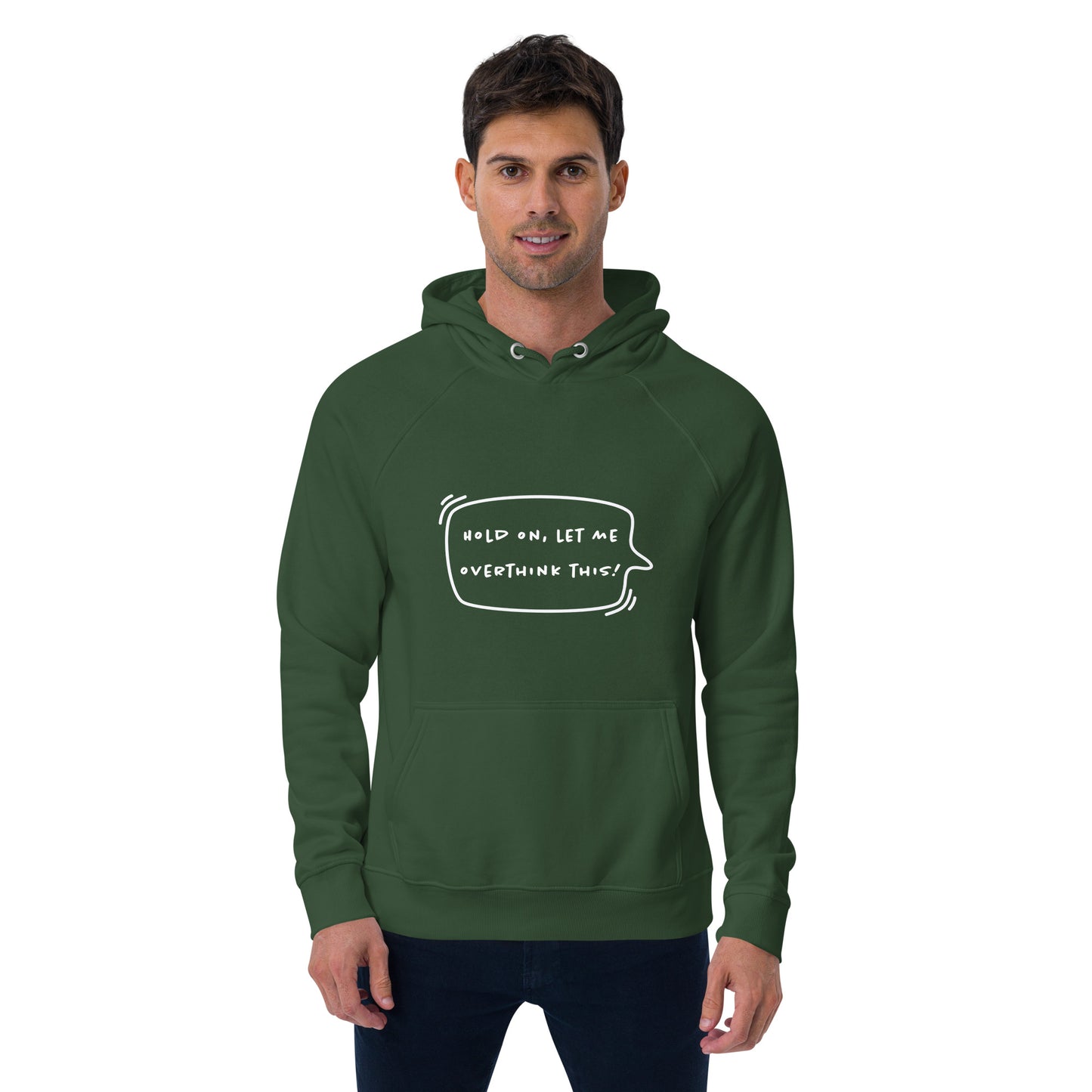 HUMOROUS OVERTHINK THIS Unisex eco raglan hoodie