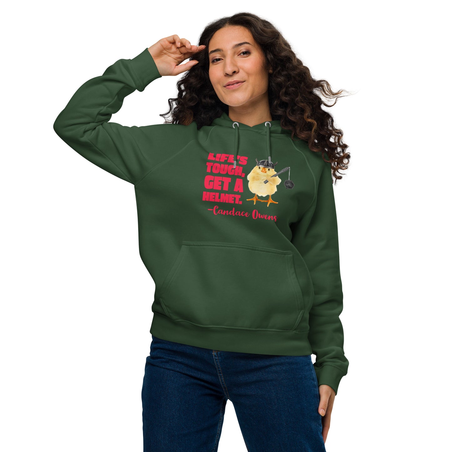 HUMOROUS CANDACE OWENS "LIFE'S TOUGH..." Unisex eco raglan hoodie