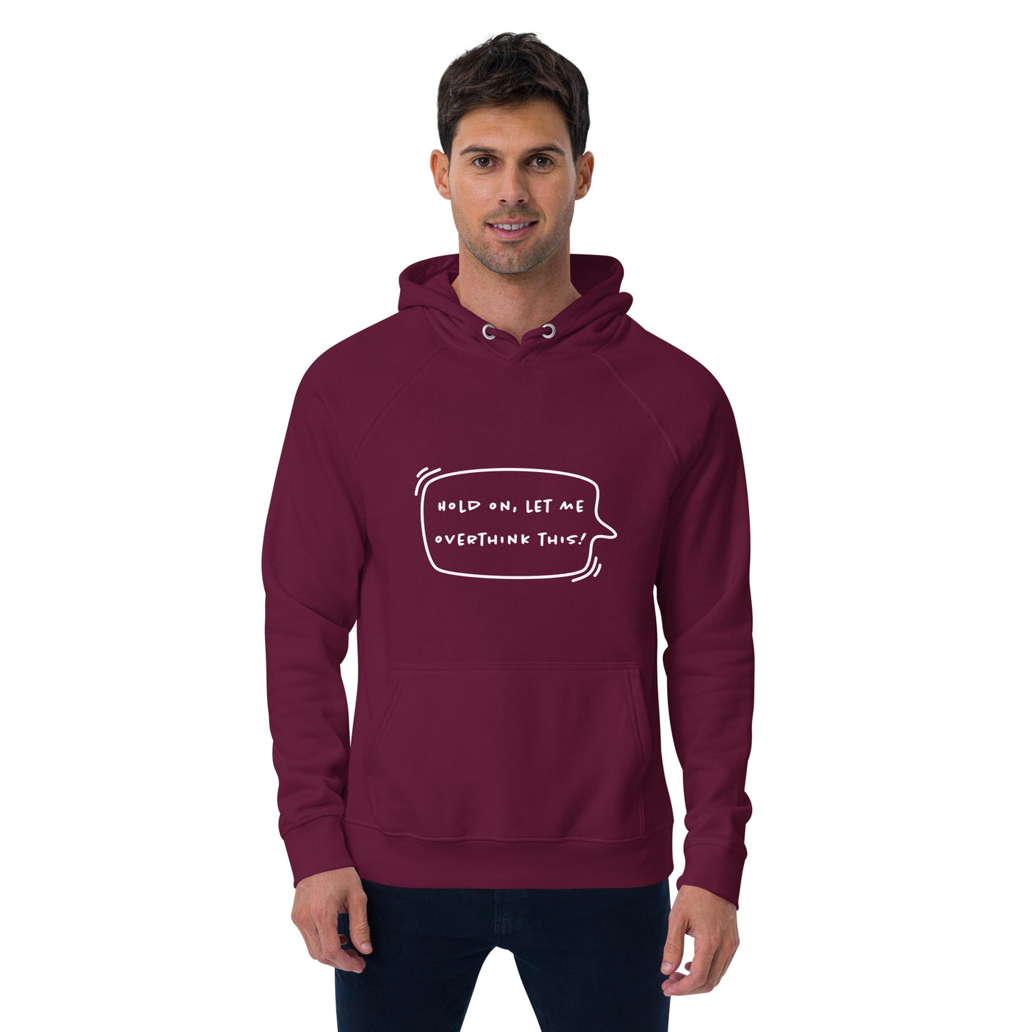 HUMOROUS OVERTHINK THIS Unisex eco raglan hoodie