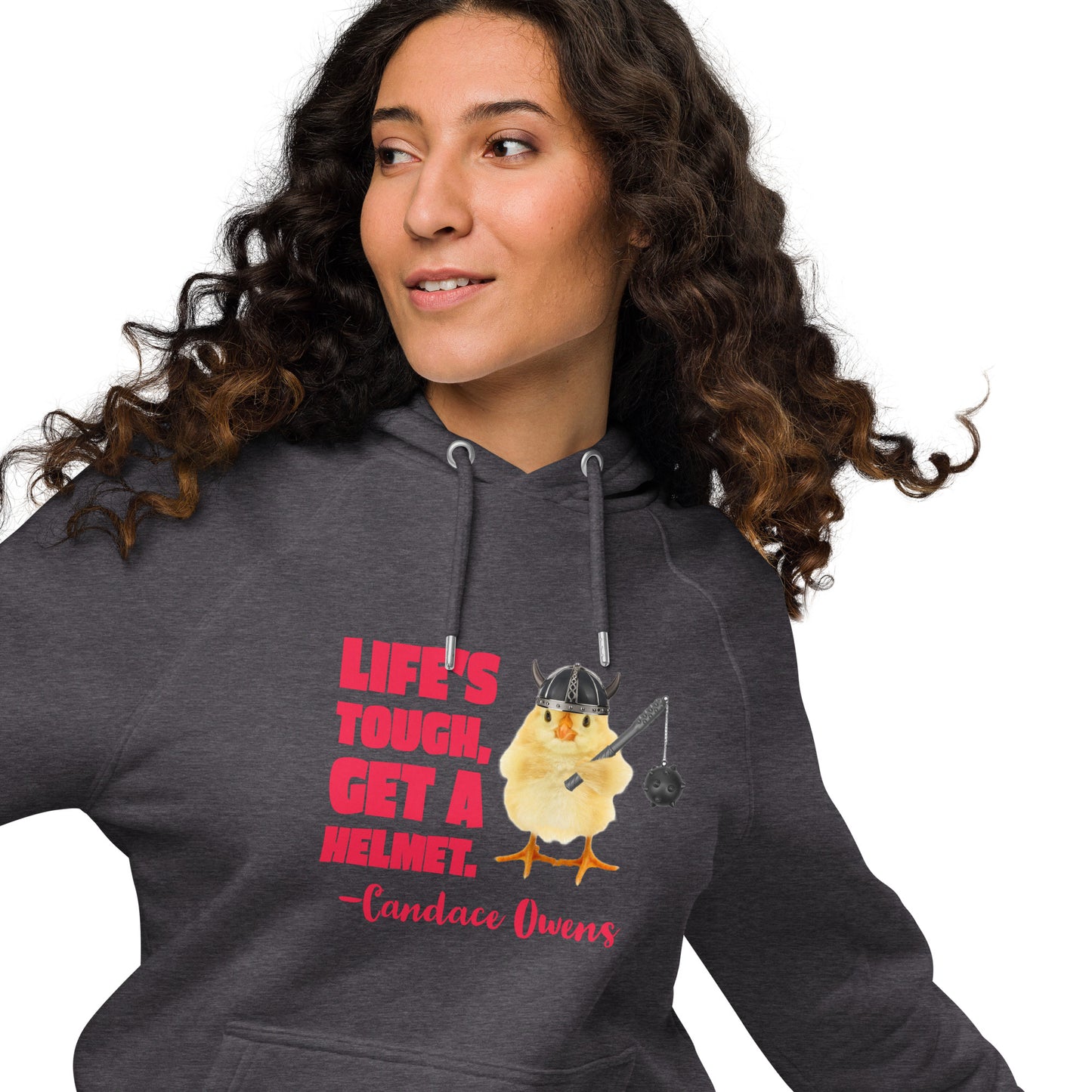 HUMOROUS CANDACE OWENS "LIFE'S TOUGH..." Unisex eco raglan hoodie