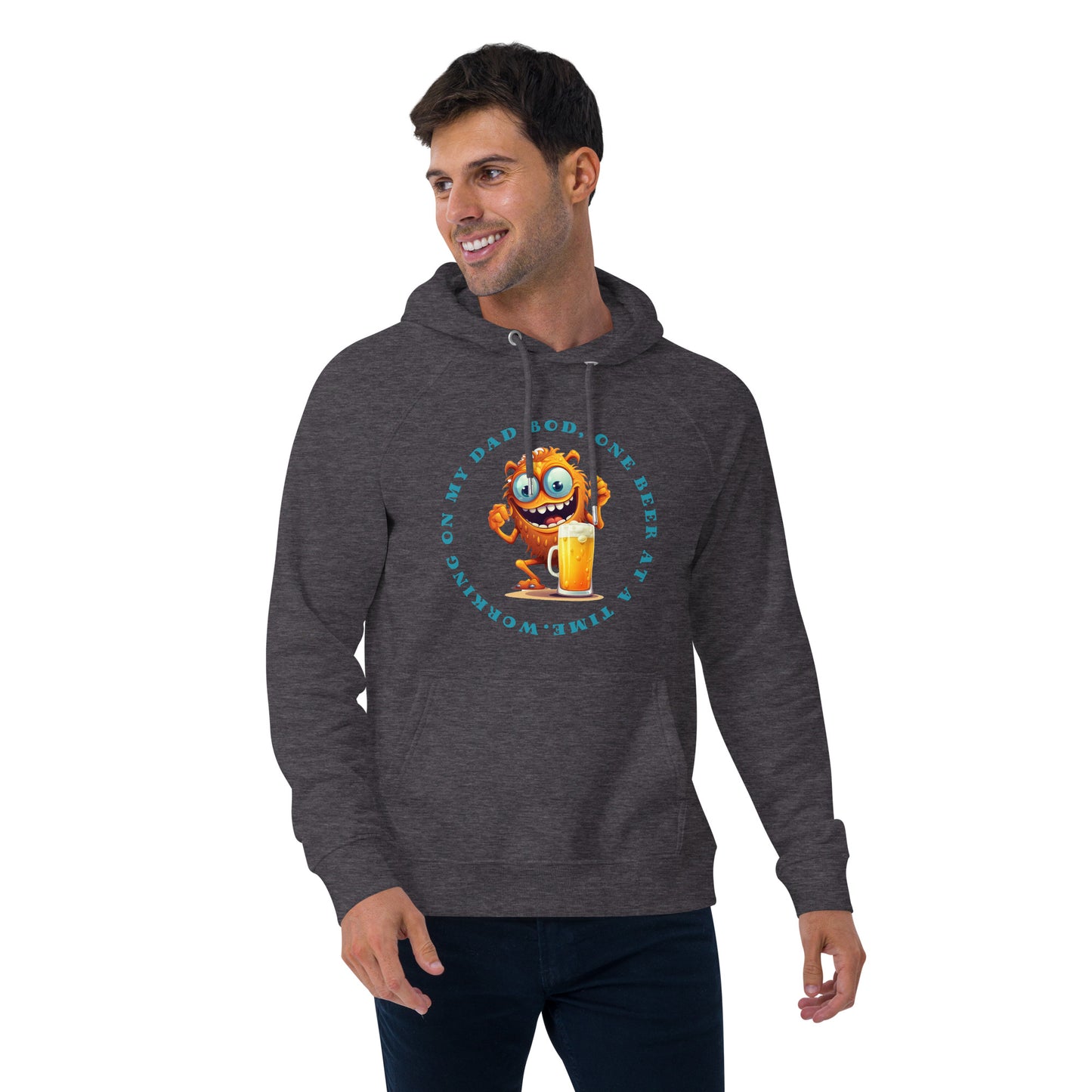 HUMOROUS DAD BOD Unisex eco raglan hoodie