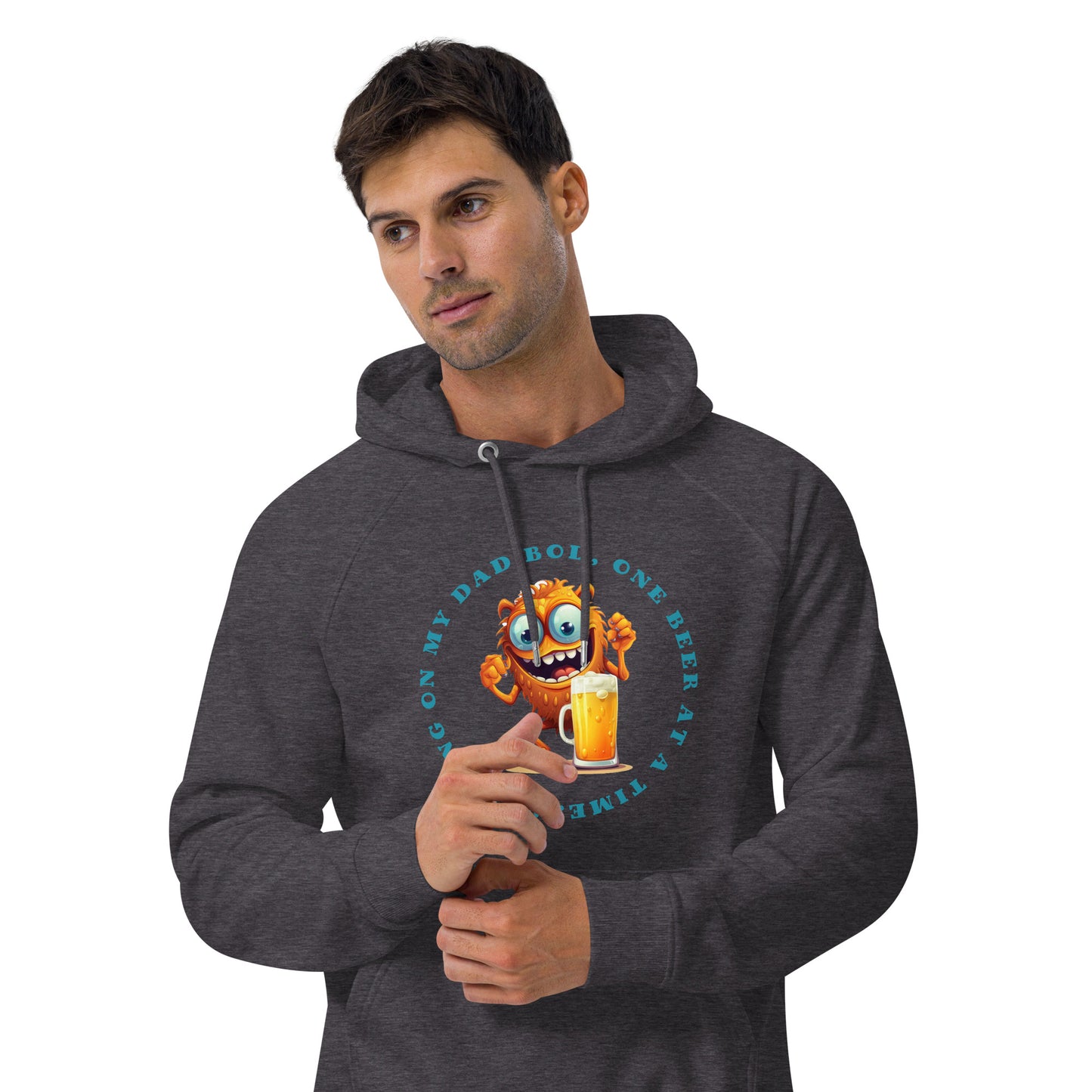 HUMOROUS DAD BOD Unisex eco raglan hoodie