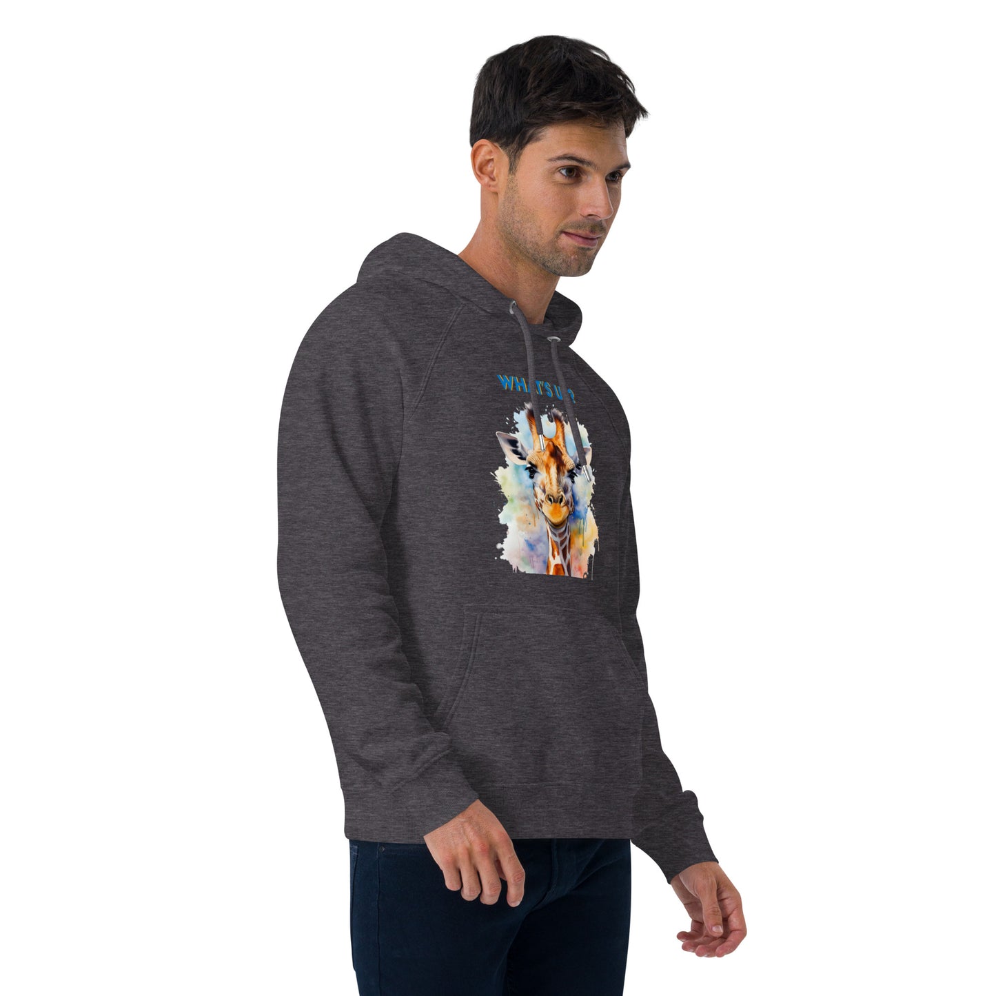 WHAT'S UP? GIRAFFE Unisex eco raglan hoodie