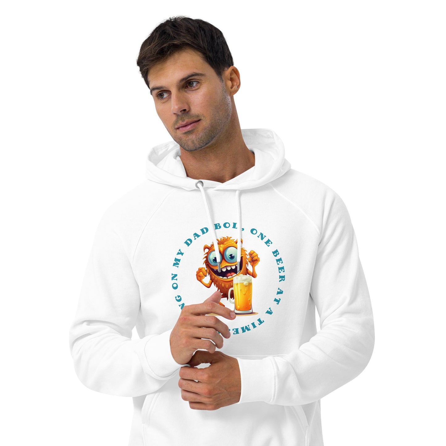 HUMOROUS DAD BOD Unisex eco raglan hoodie