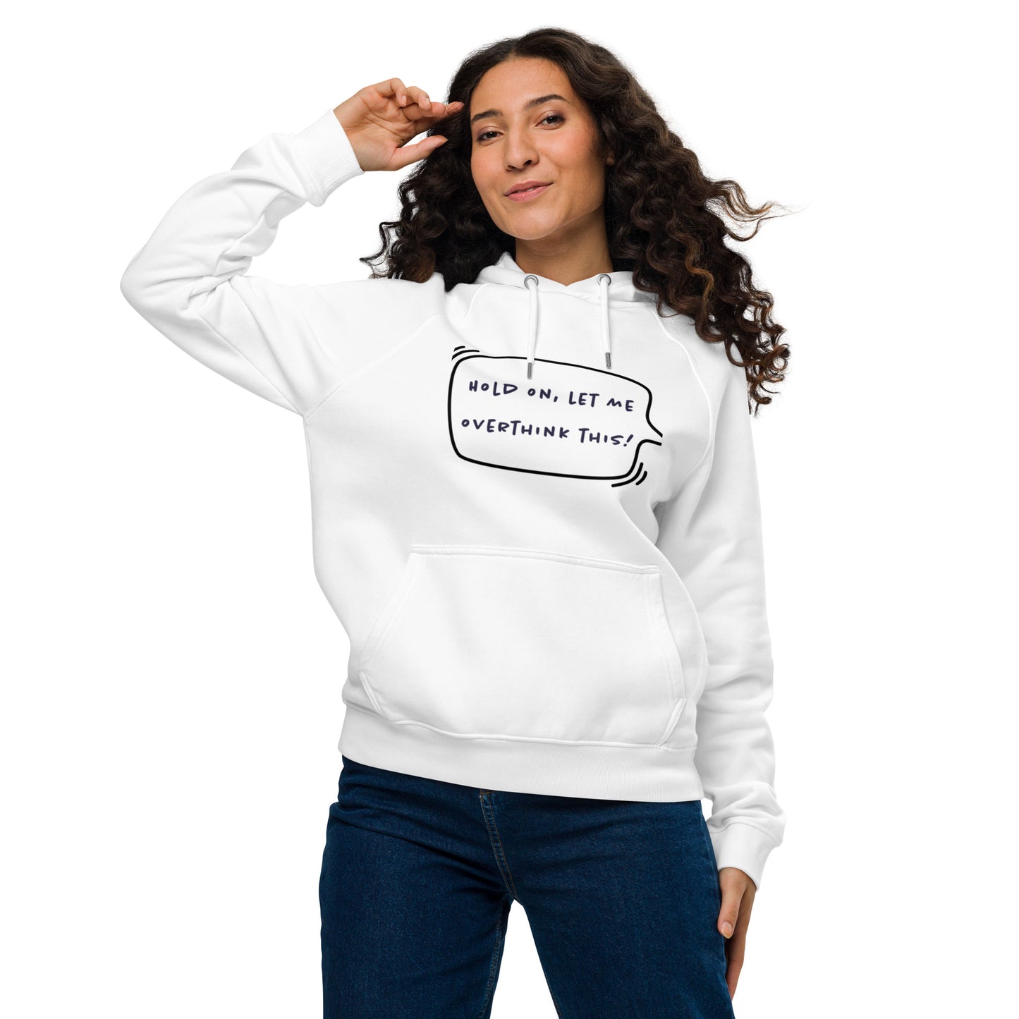 HUMOROUS OVERTHINK THIS Unisex eco raglan hoodie