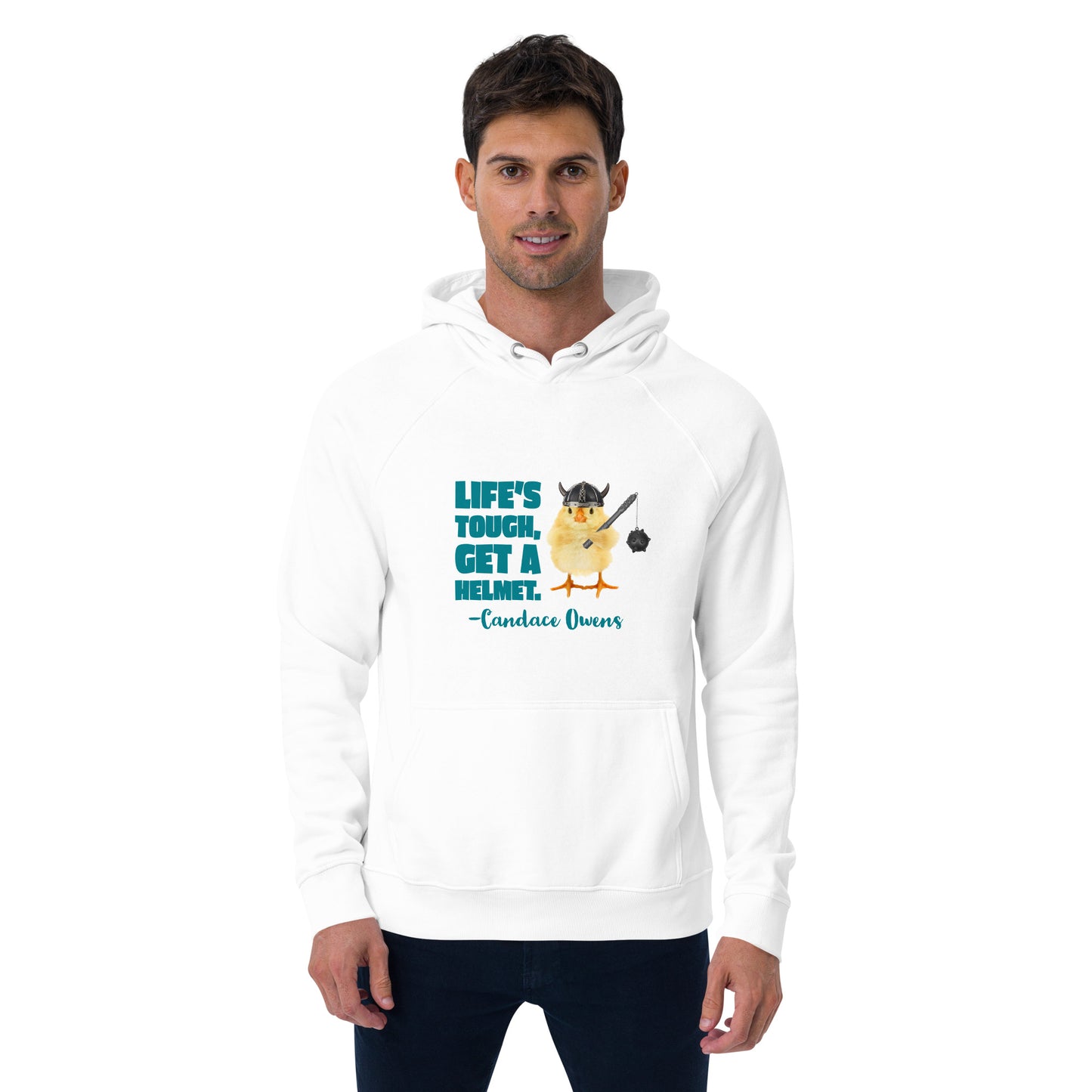 HUMOROUS CANDACE OWENS "LIFE'S TOUGH..." Unisex eco raglan hoodie