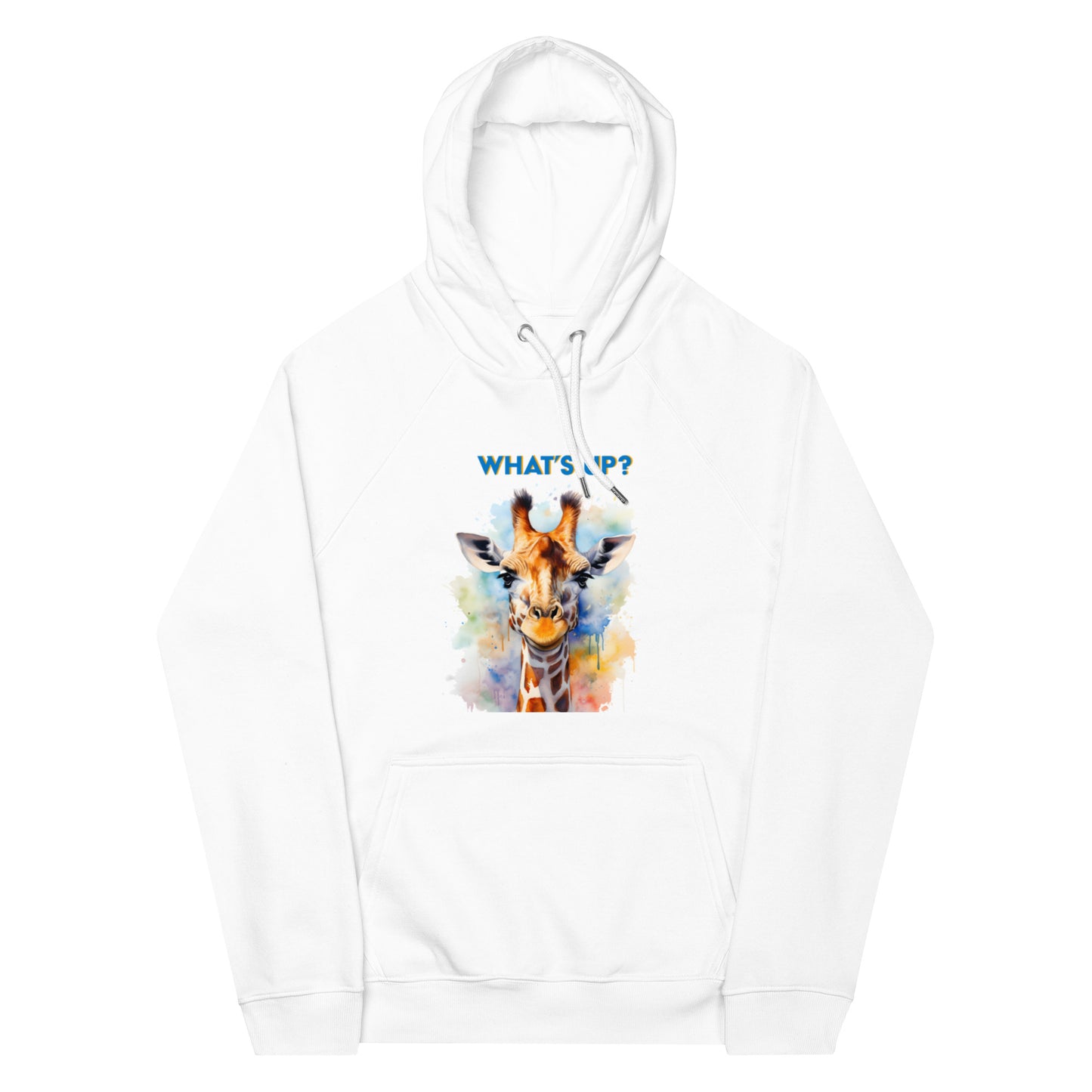 WHAT'S UP? GIRAFFE Unisex eco raglan hoodie