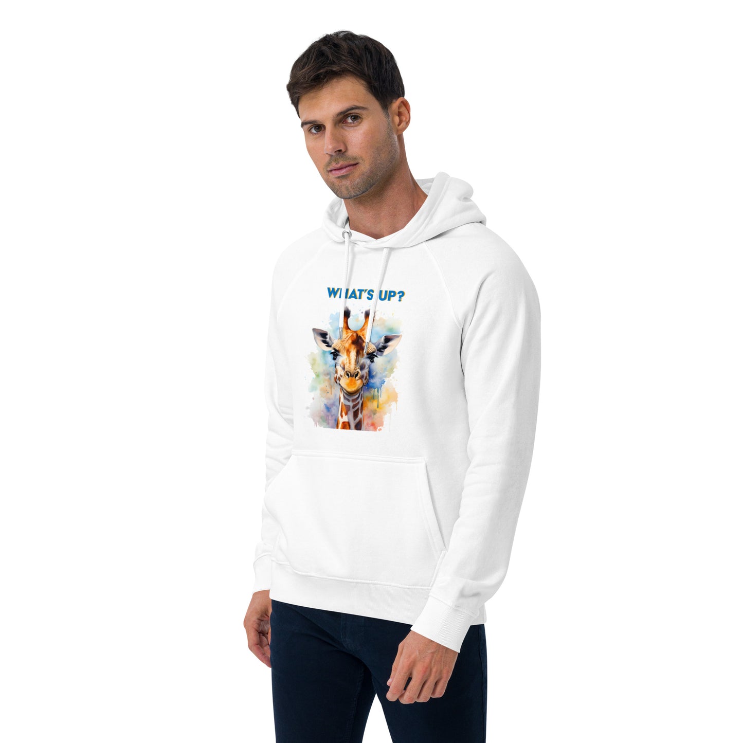 WHAT'S UP? GIRAFFE Unisex eco raglan hoodie