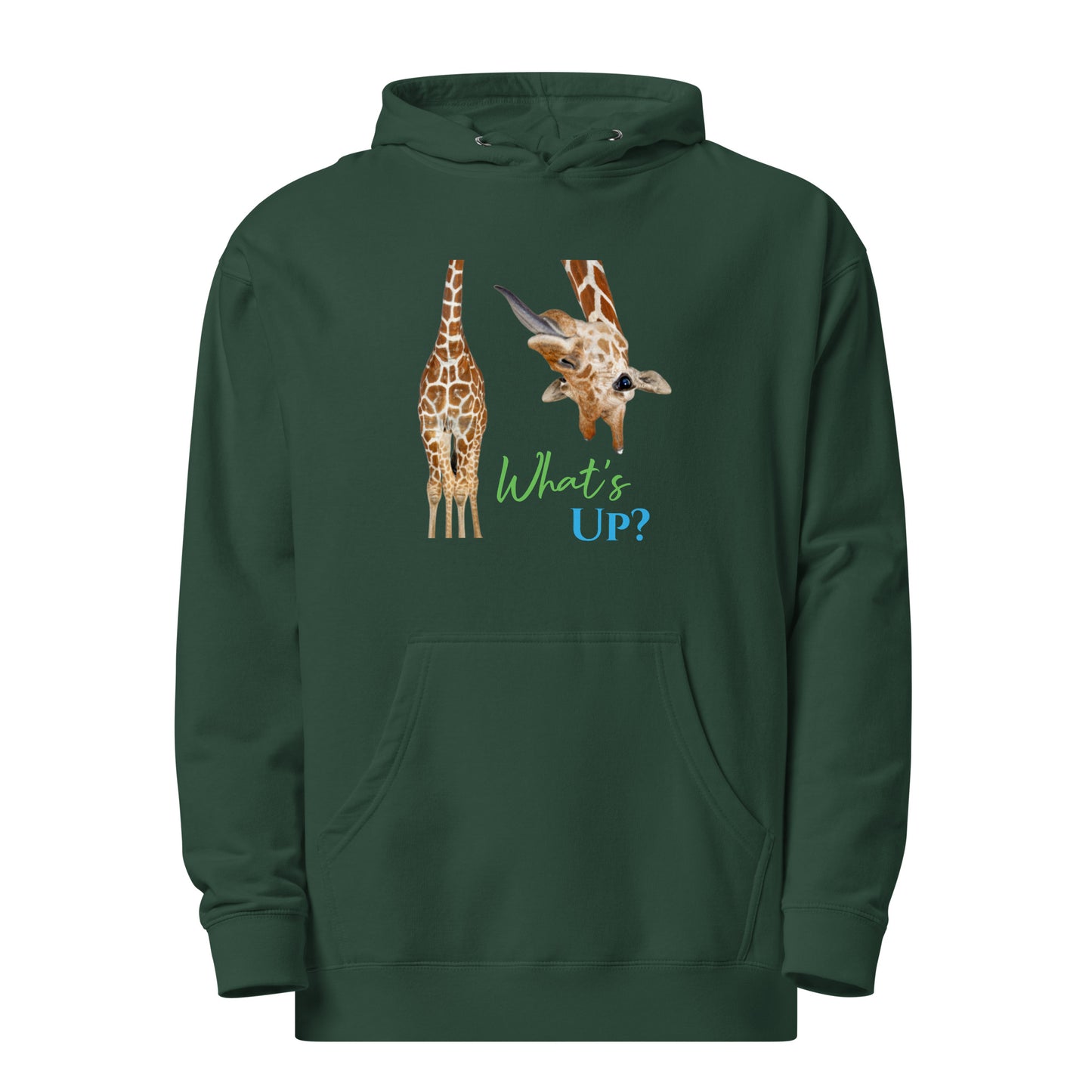 FUNNY GIRAFFE WHAT'S UP? Unisex midweight hoodie