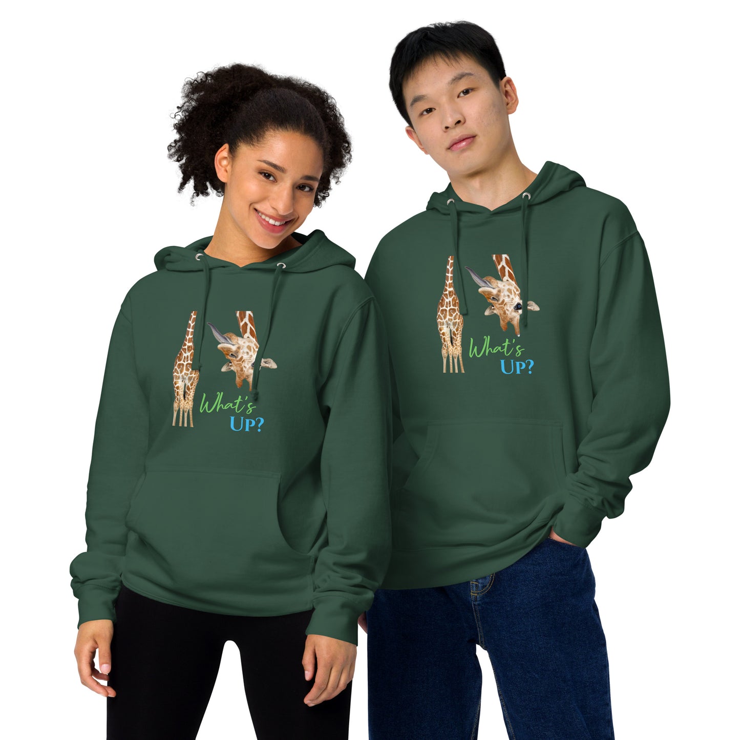 FUNNY GIRAFFE WHAT'S UP? Unisex midweight hoodie