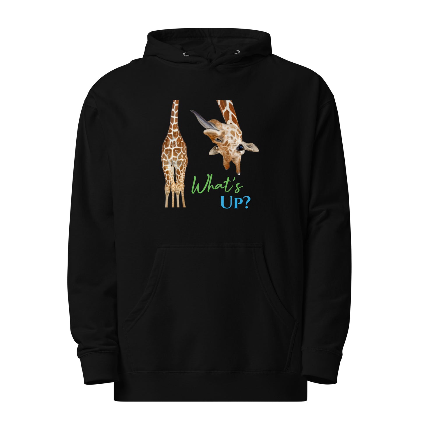 FUNNY GIRAFFE WHAT'S UP? Unisex midweight hoodie