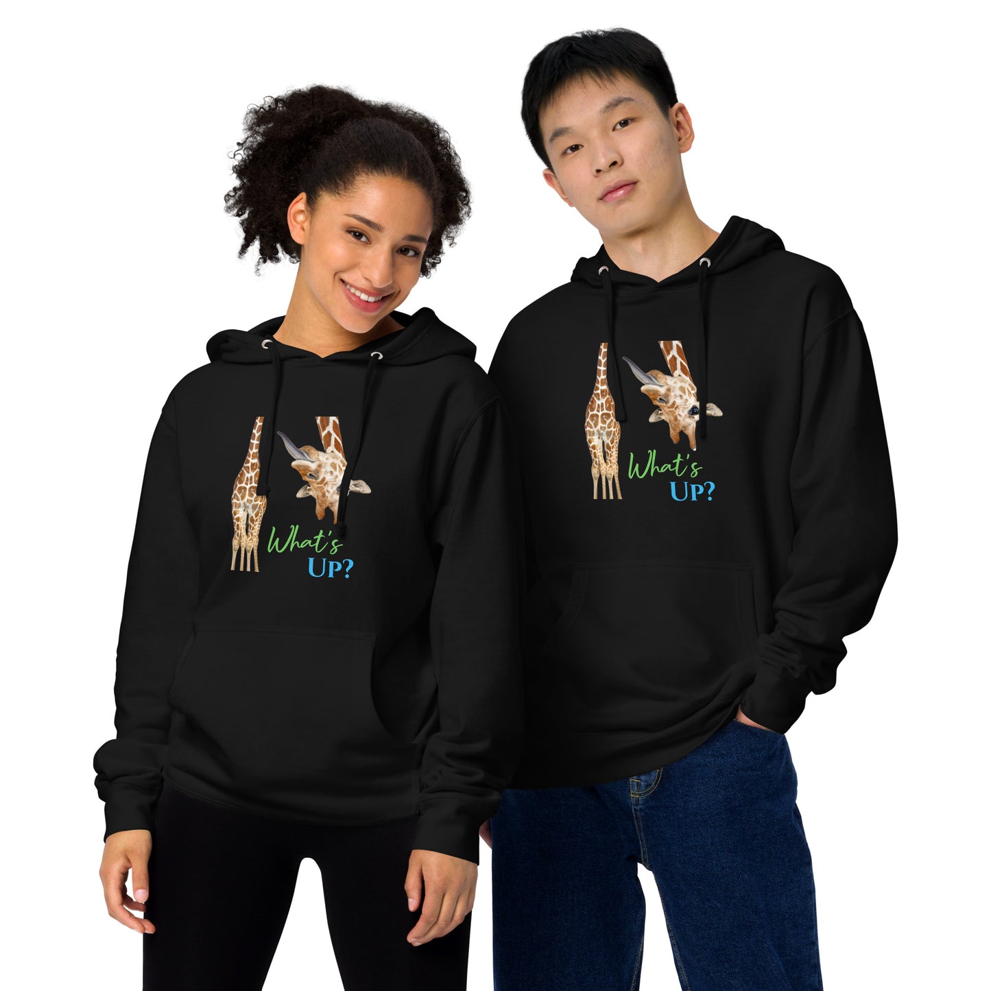 FUNNY GIRAFFE WHAT'S UP? Unisex midweight hoodie