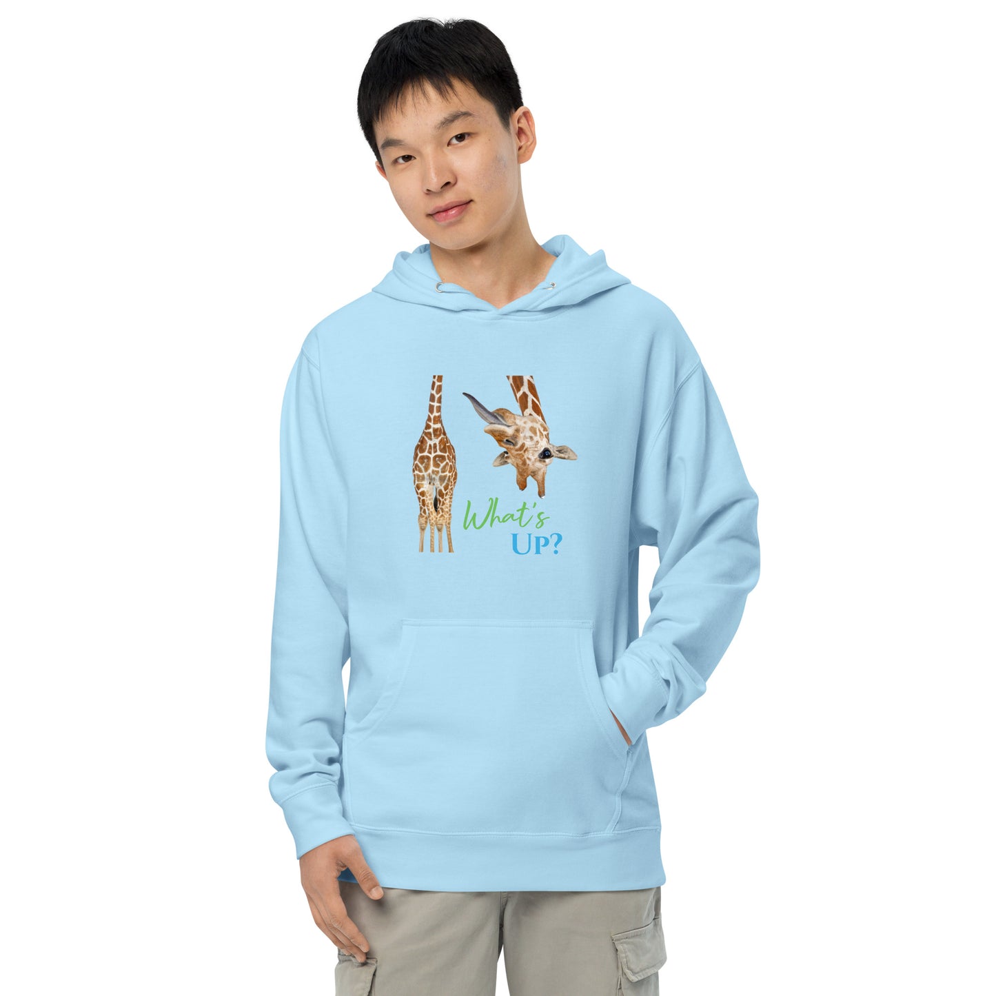 FUNNY GIRAFFE WHAT'S UP? Unisex midweight hoodie