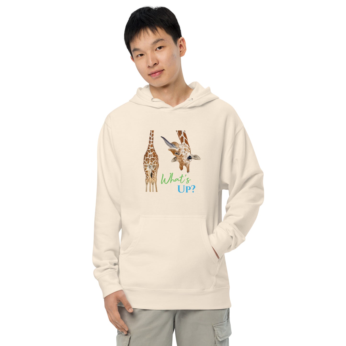 FUNNY GIRAFFE WHAT'S UP? Unisex midweight hoodie