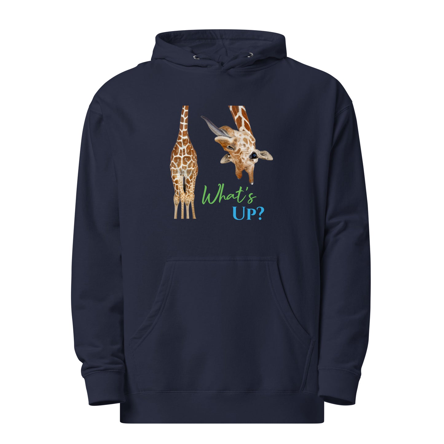 FUNNY GIRAFFE WHAT'S UP? Unisex midweight hoodie