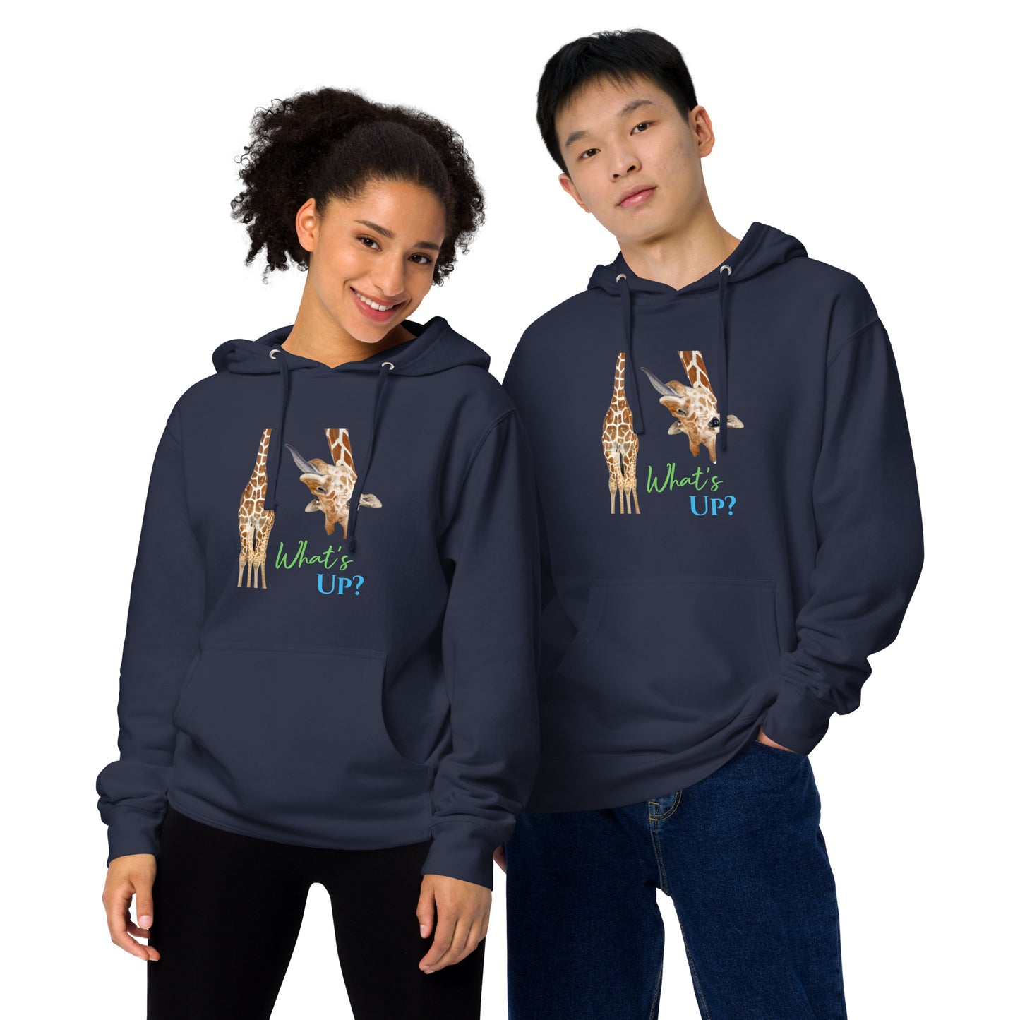 FUNNY GIRAFFE WHAT'S UP? Unisex midweight hoodie