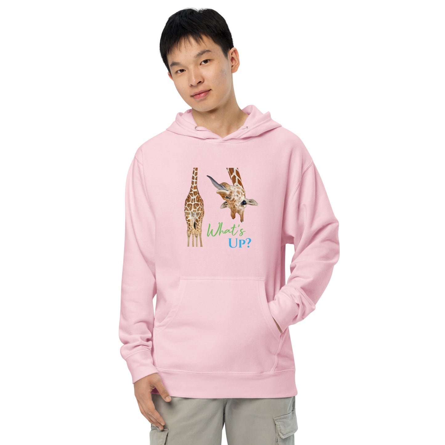 FUNNY GIRAFFE WHAT'S UP? Unisex midweight hoodie