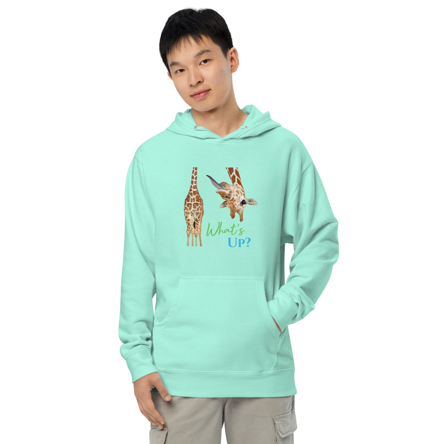 FUNNY GIRAFFE WHAT'S UP? Unisex midweight hoodie