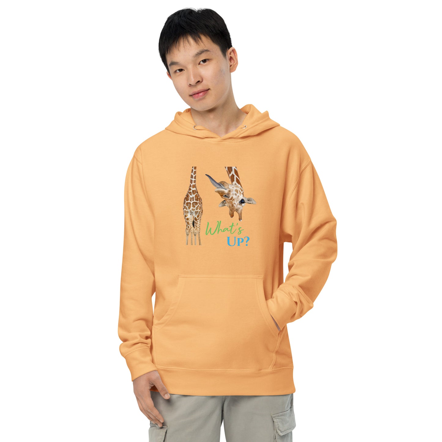 FUNNY GIRAFFE WHAT'S UP? Unisex midweight hoodie