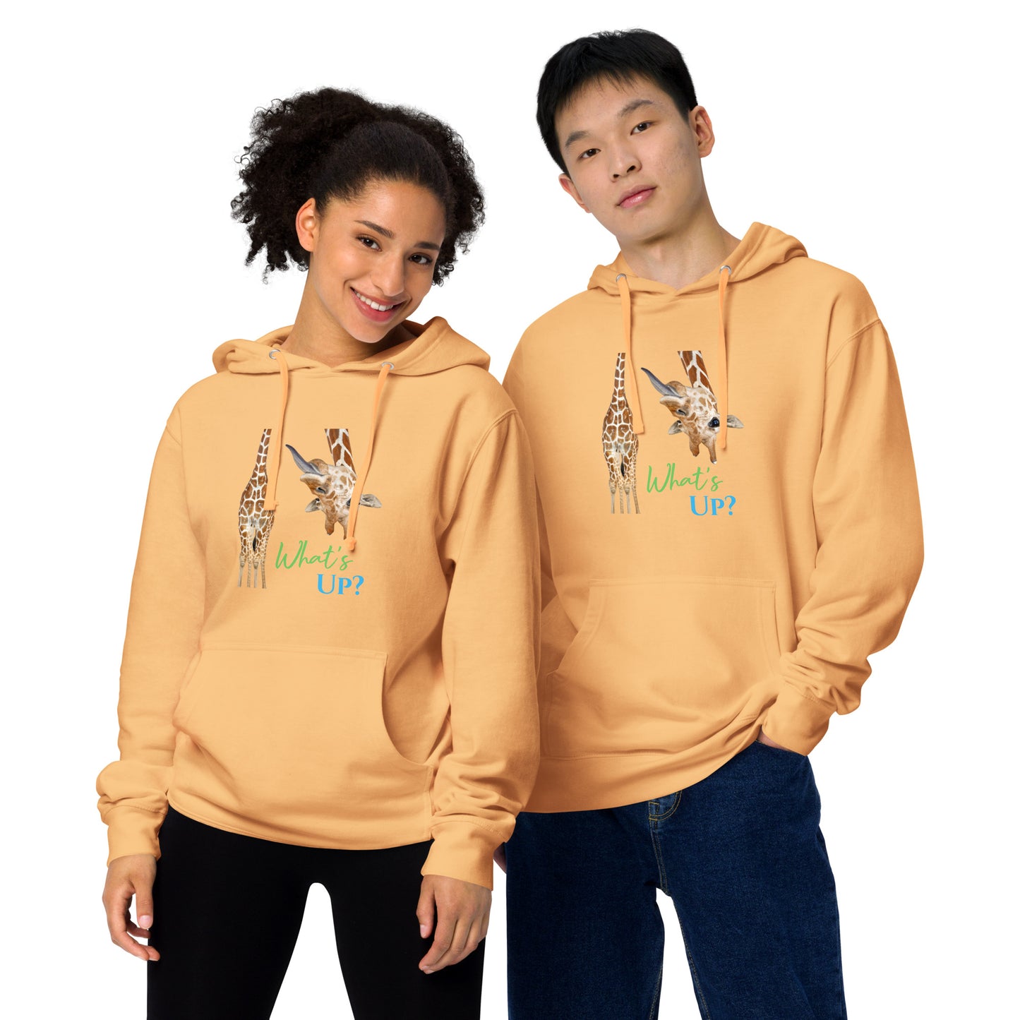 FUNNY GIRAFFE WHAT'S UP? Unisex midweight hoodie