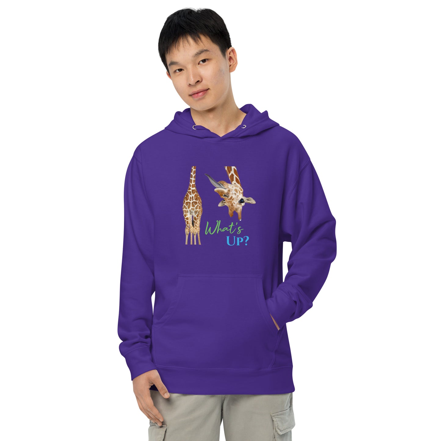 FUNNY GIRAFFE WHAT'S UP? Unisex midweight hoodie