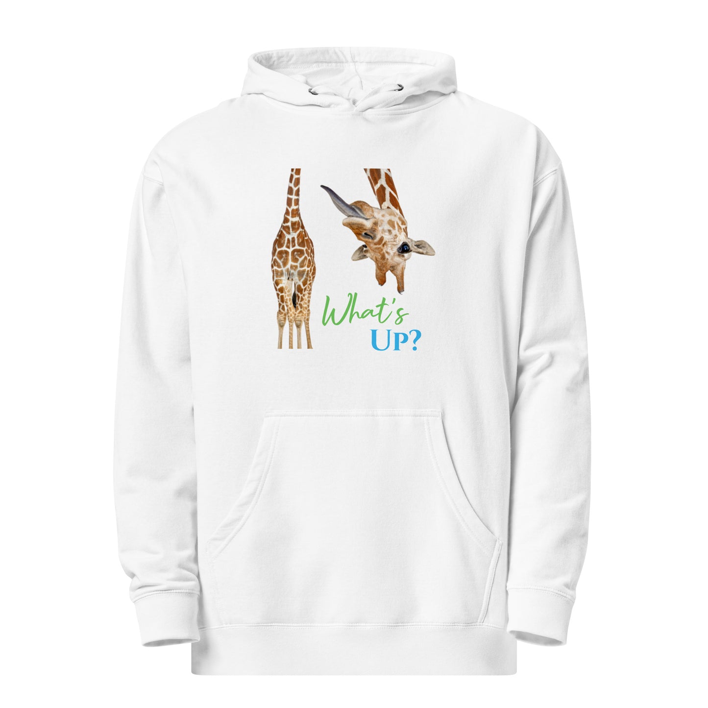 FUNNY GIRAFFE WHAT'S UP? Unisex midweight hoodie