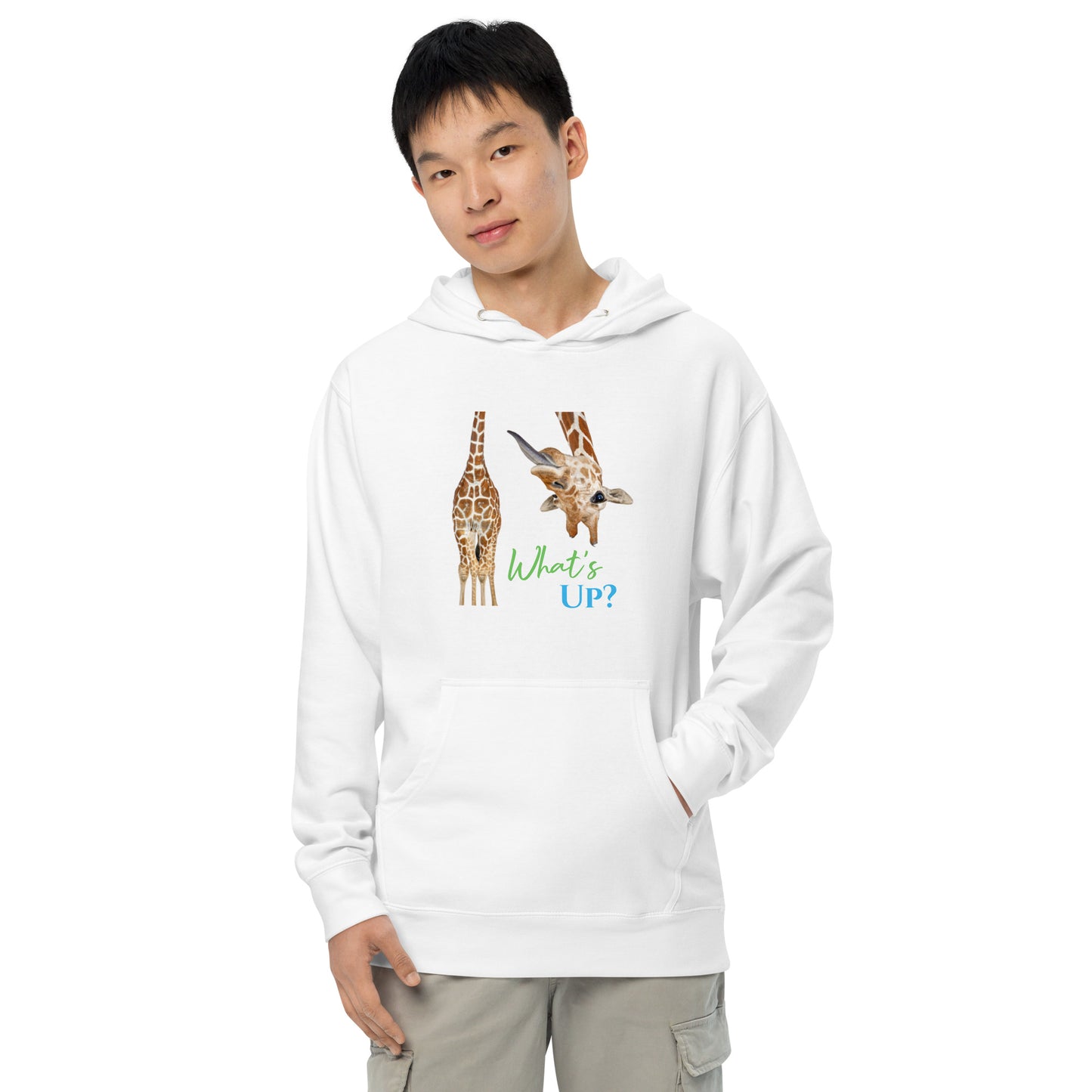 FUNNY GIRAFFE WHAT'S UP? Unisex midweight hoodie