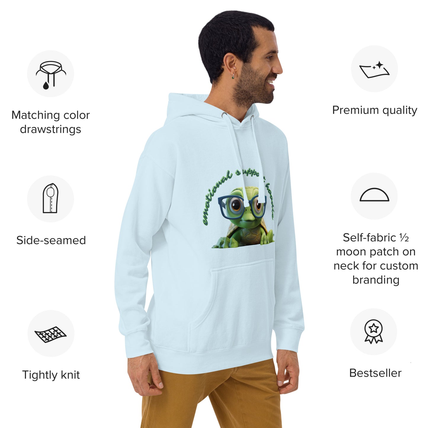 CUTE TURTLE EMOTIONAL SUPPORT Unisex Hoodie