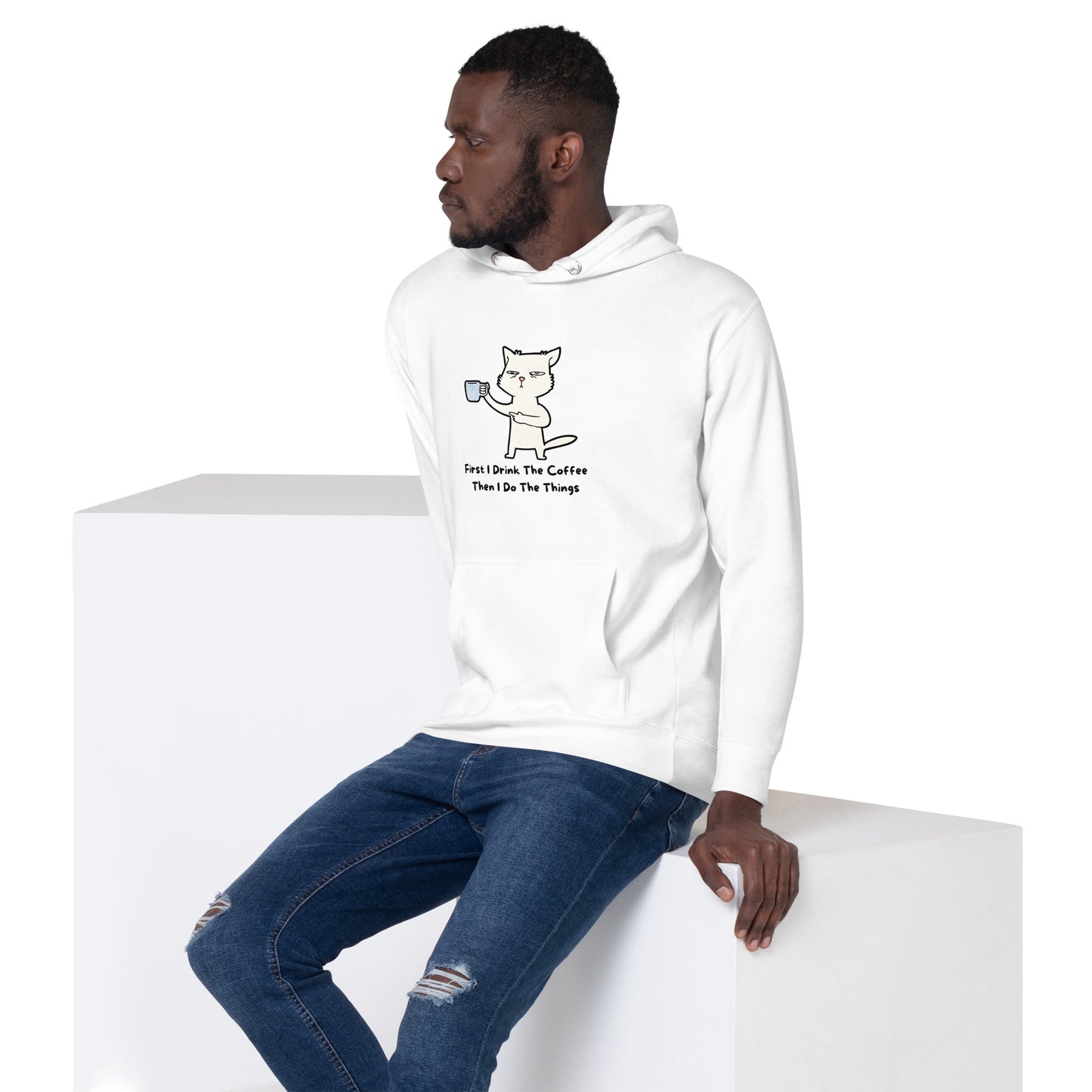 FUNNY COFFEE CAT Unisex Hoodie