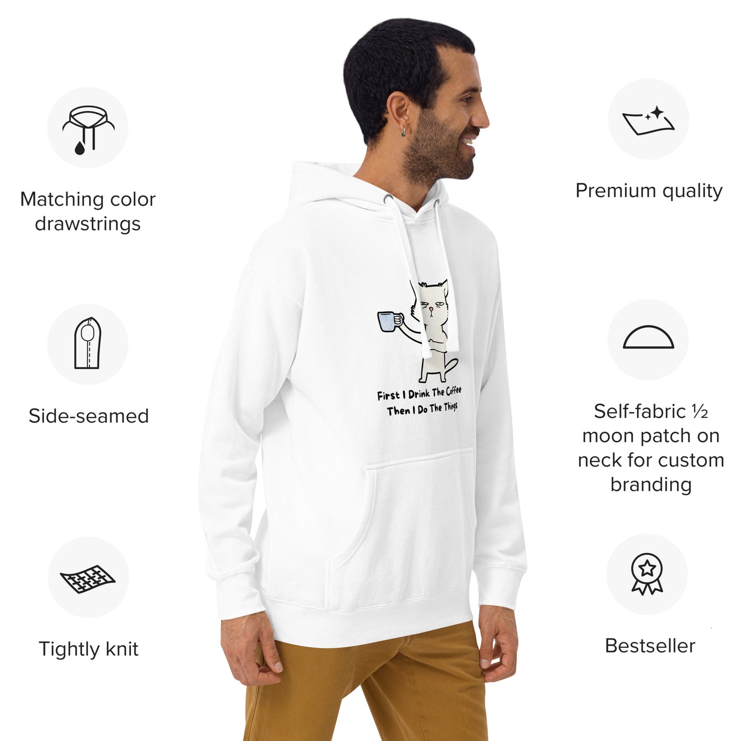 FUNNY COFFEE CAT Unisex Hoodie