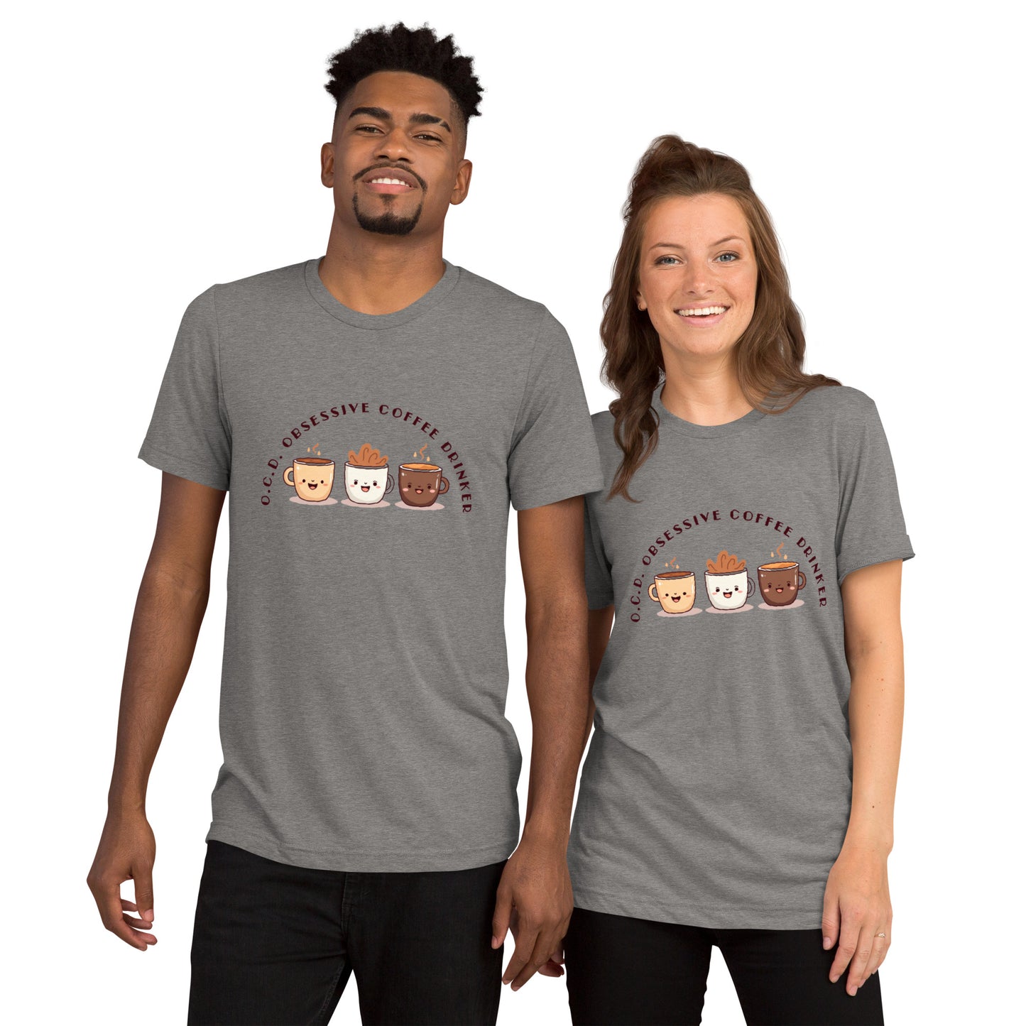 HUMOROUS "OCD" COFFEE Short sleeve t-shirt