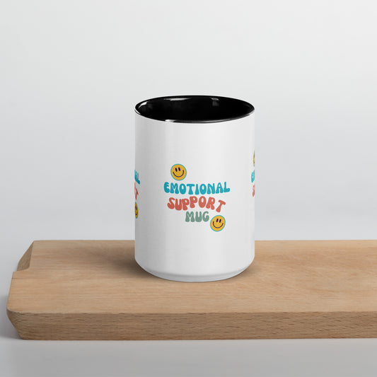 Humorous Emotional Support Mug with Color Inside