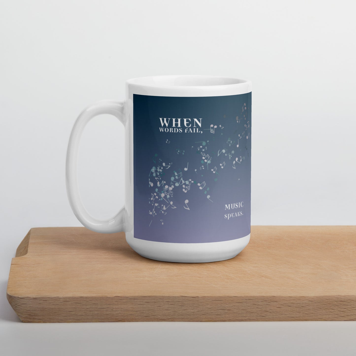 White glossy mug