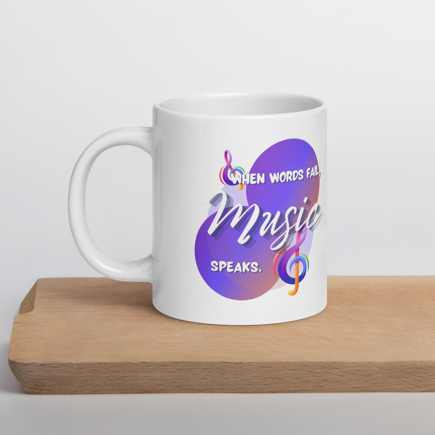 White glossy mug