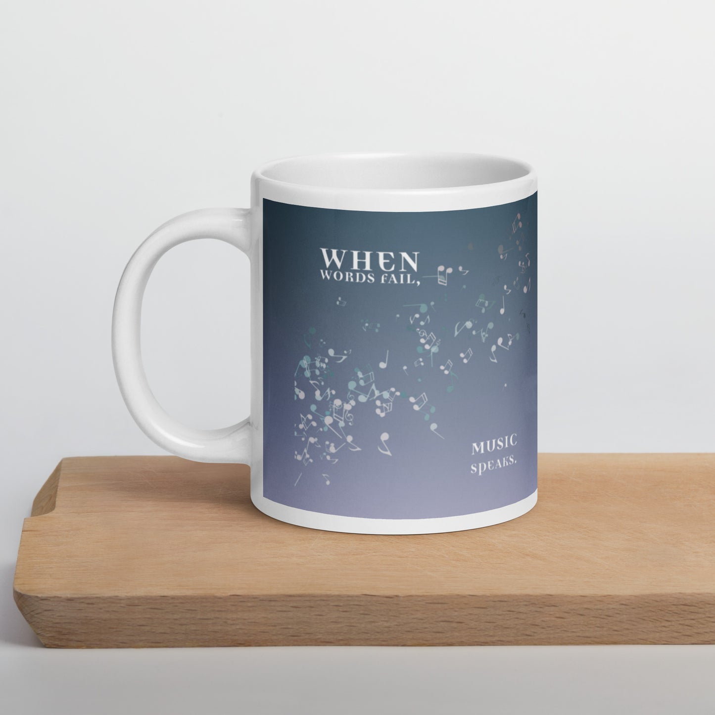 White glossy mug