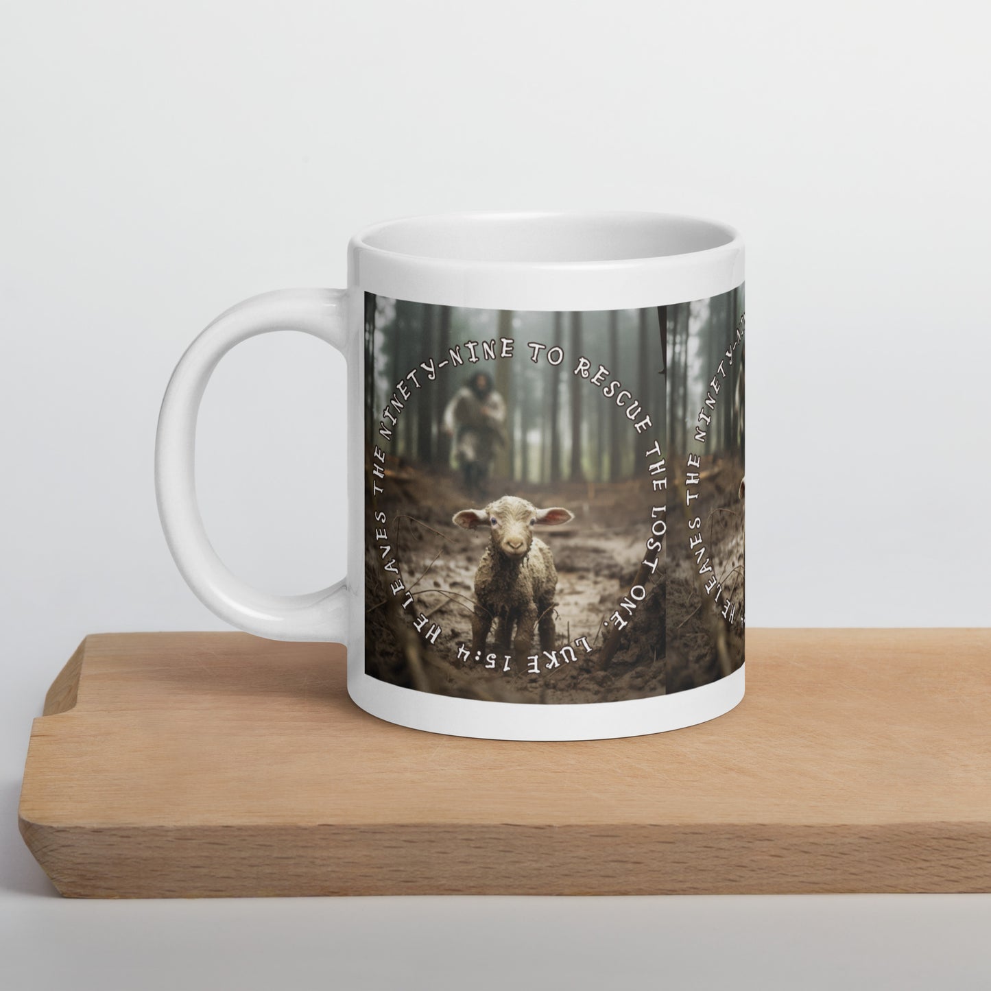 Luke 15:4 White glossy mug