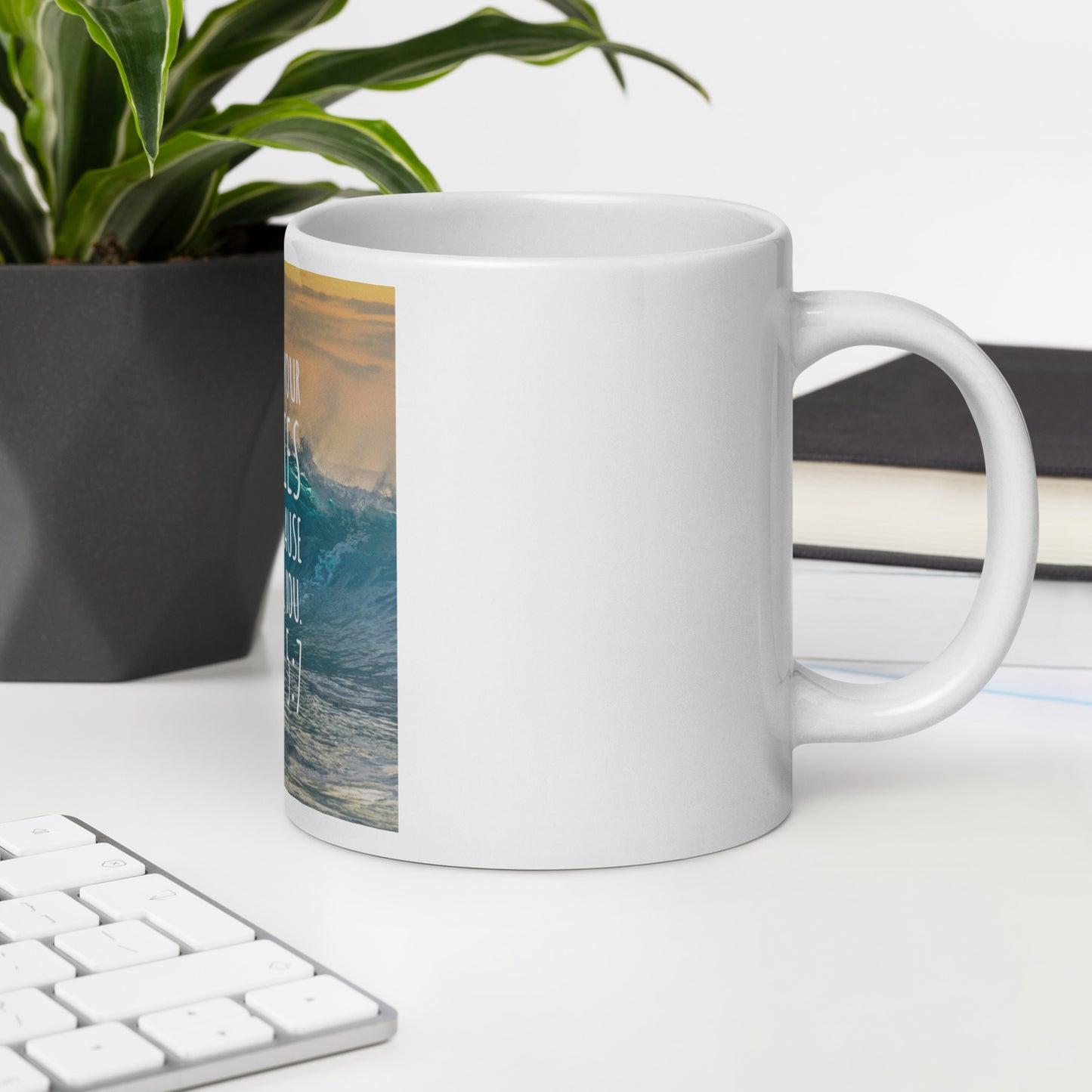 White glossy mug