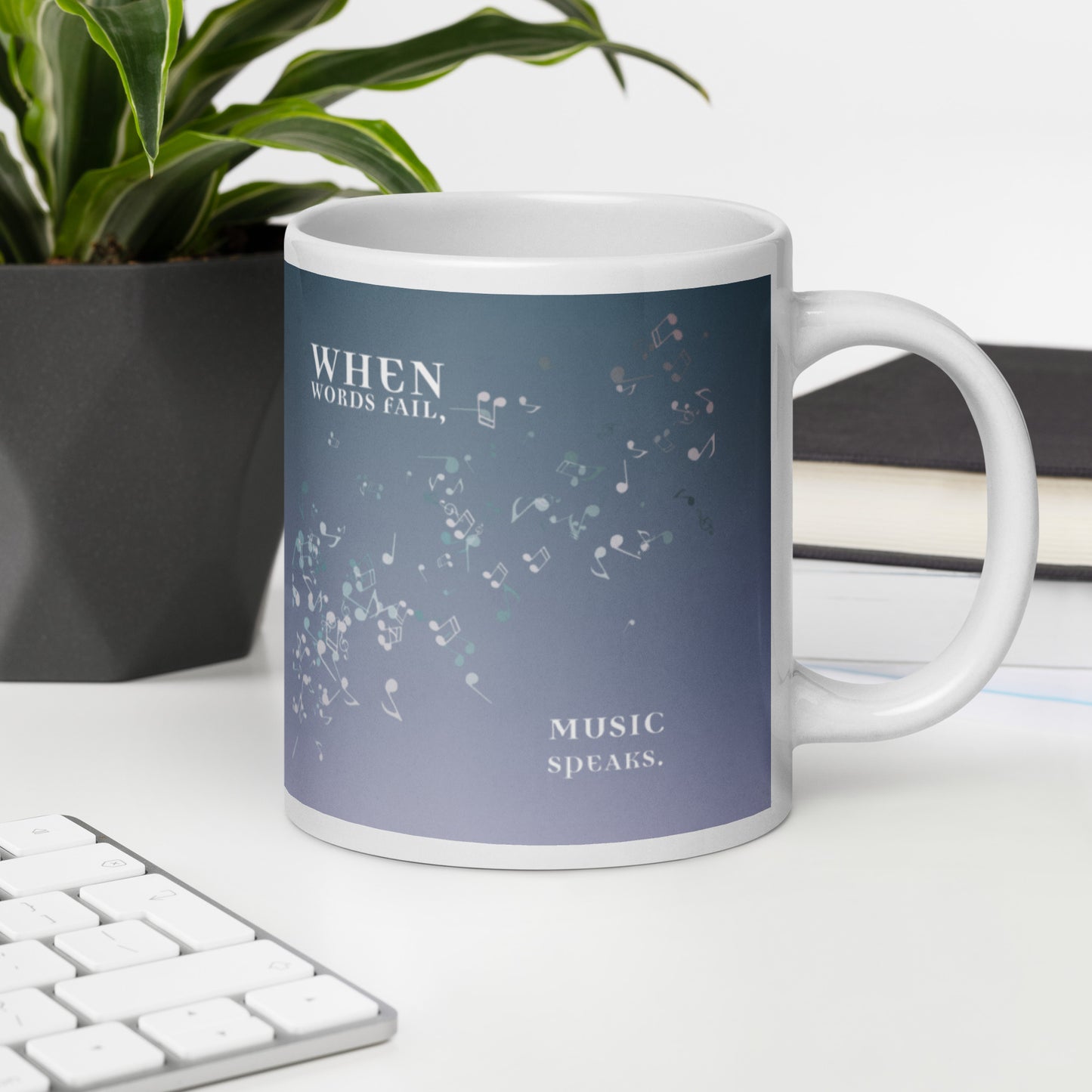 White glossy mug