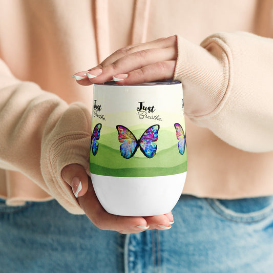 JUST BREATHE Wine tumbler