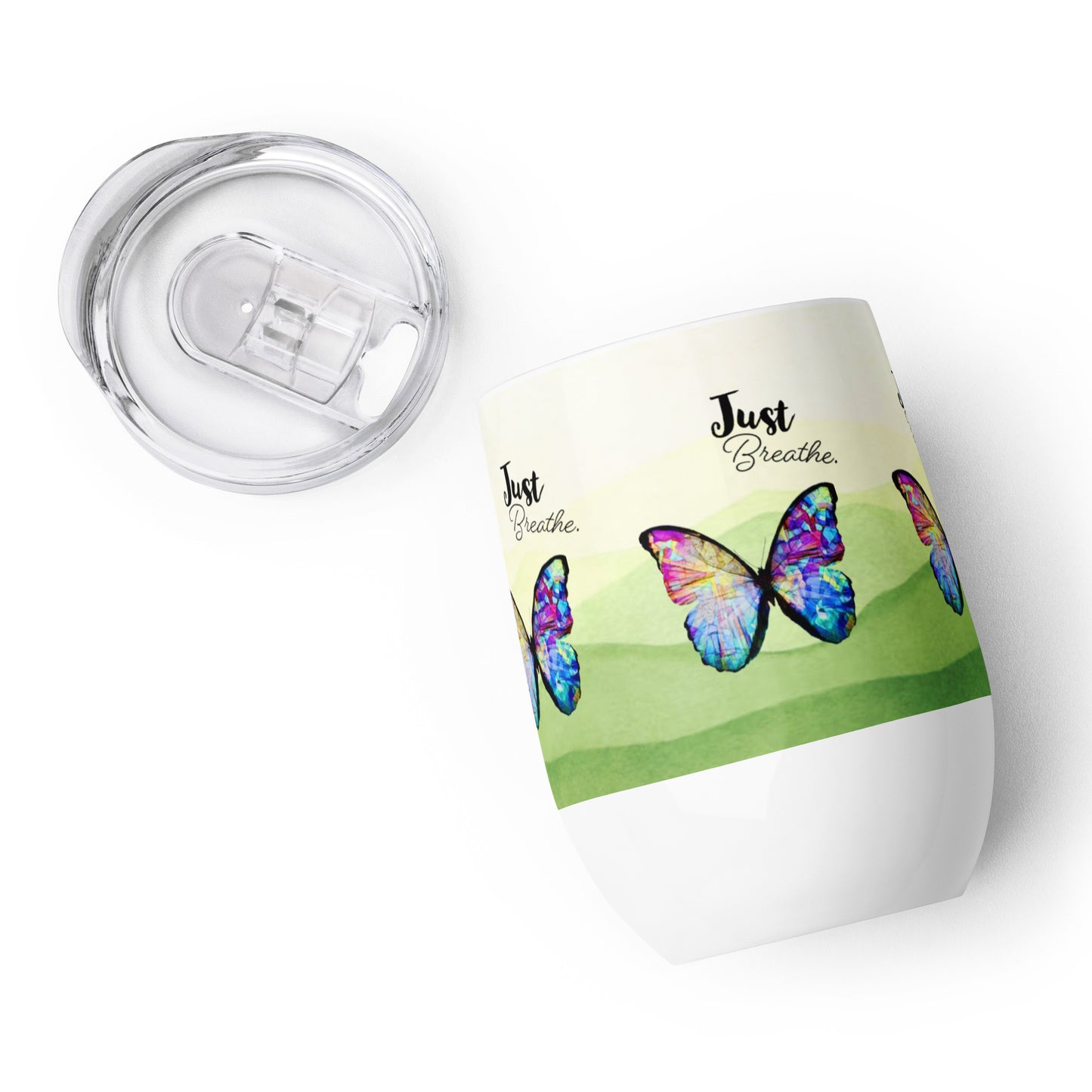 JUST BREATHE Wine tumbler