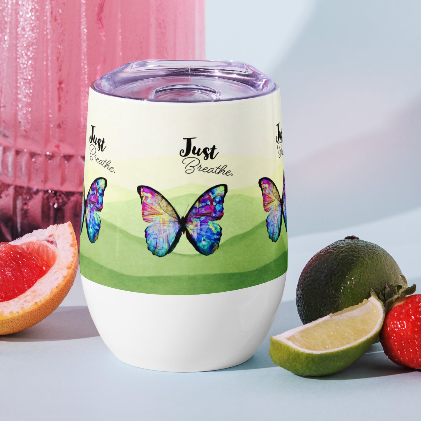 JUST BREATHE Wine tumbler