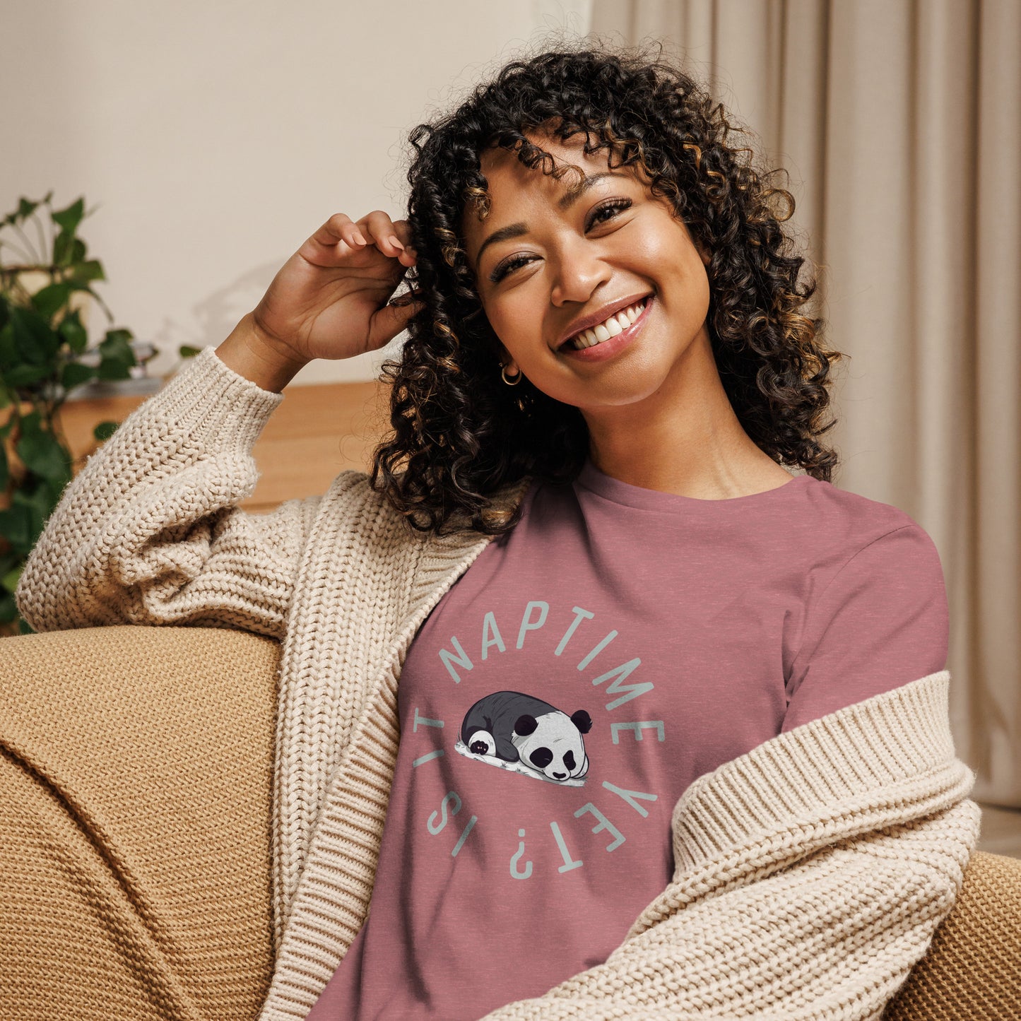 FUNNY PANDA NAPTIME YET? Women's Relaxed T-Shirt